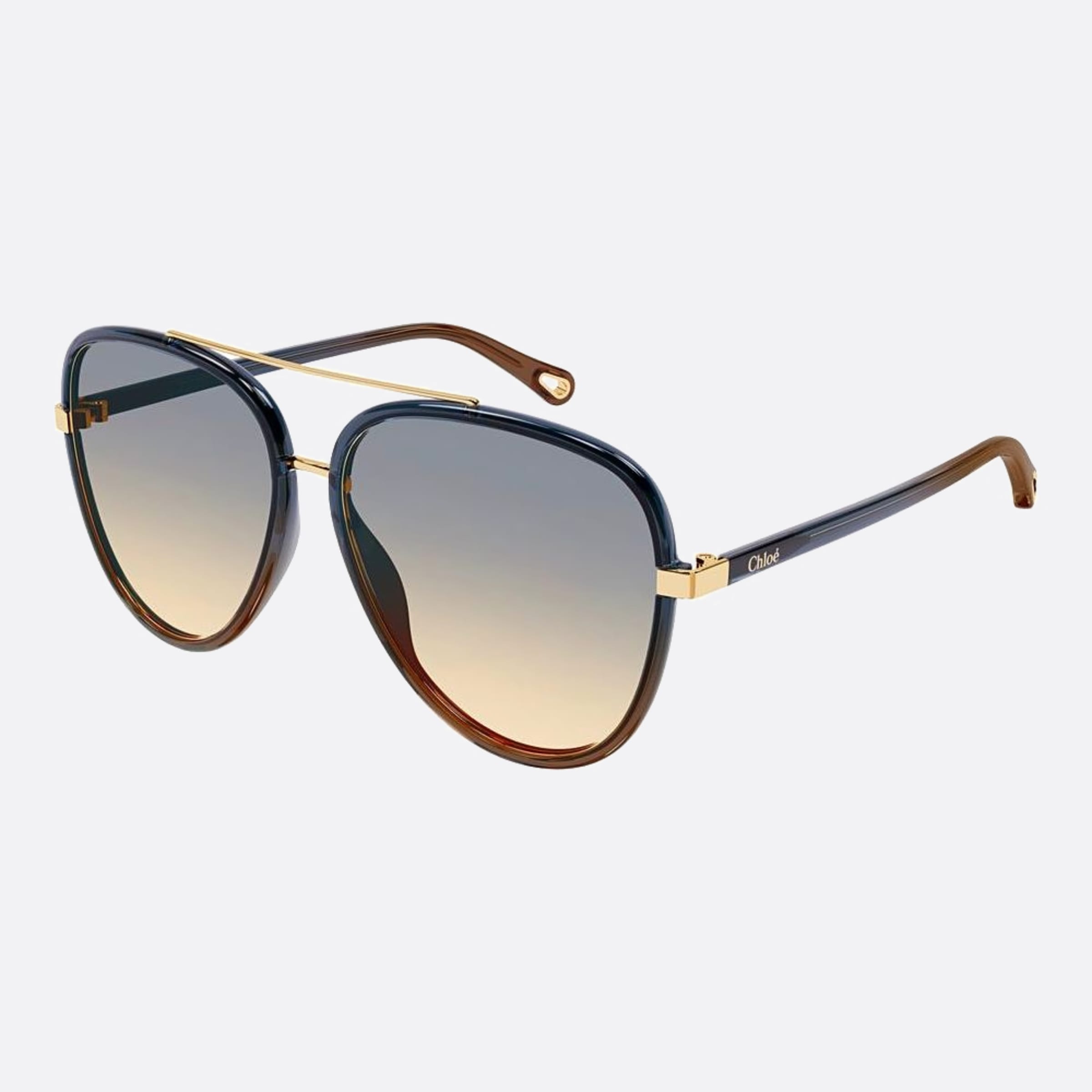 Chloe 58mm Drt Grey Pilot Women Sunglasses - Side View