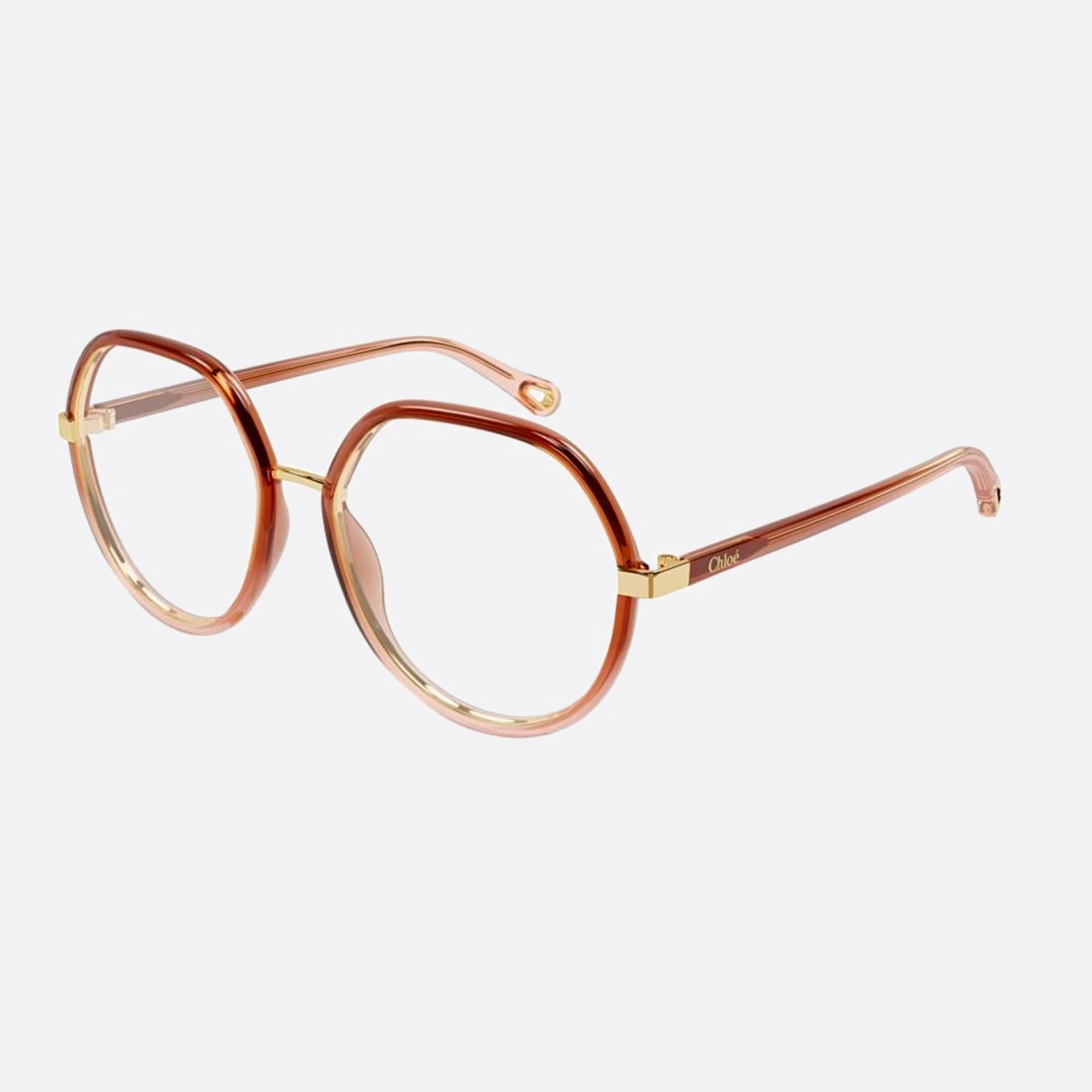 Chloe 54mm Brown Oversize Women Eyeglasses - Side View