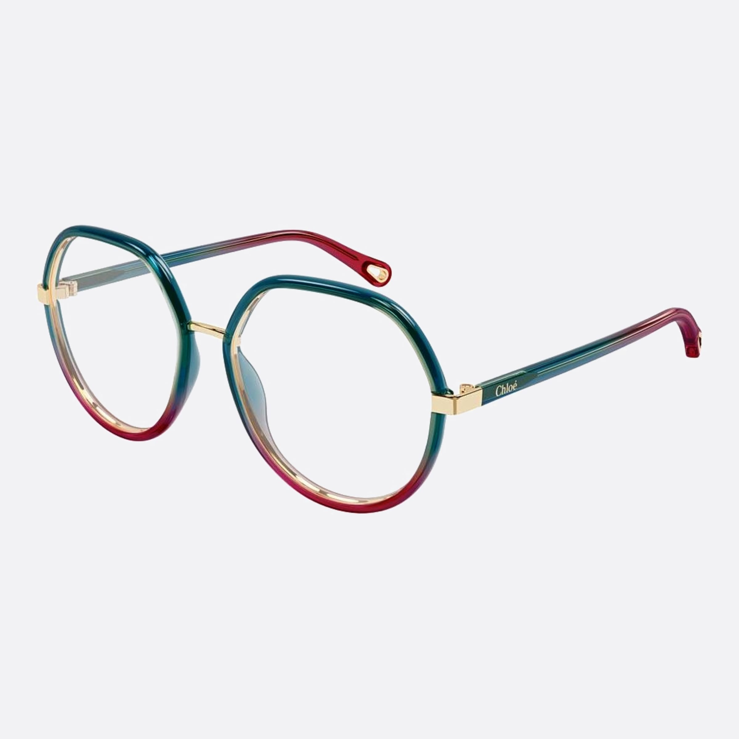 Chloe 54mm Red Oversize Women Eyeglasses - Side View