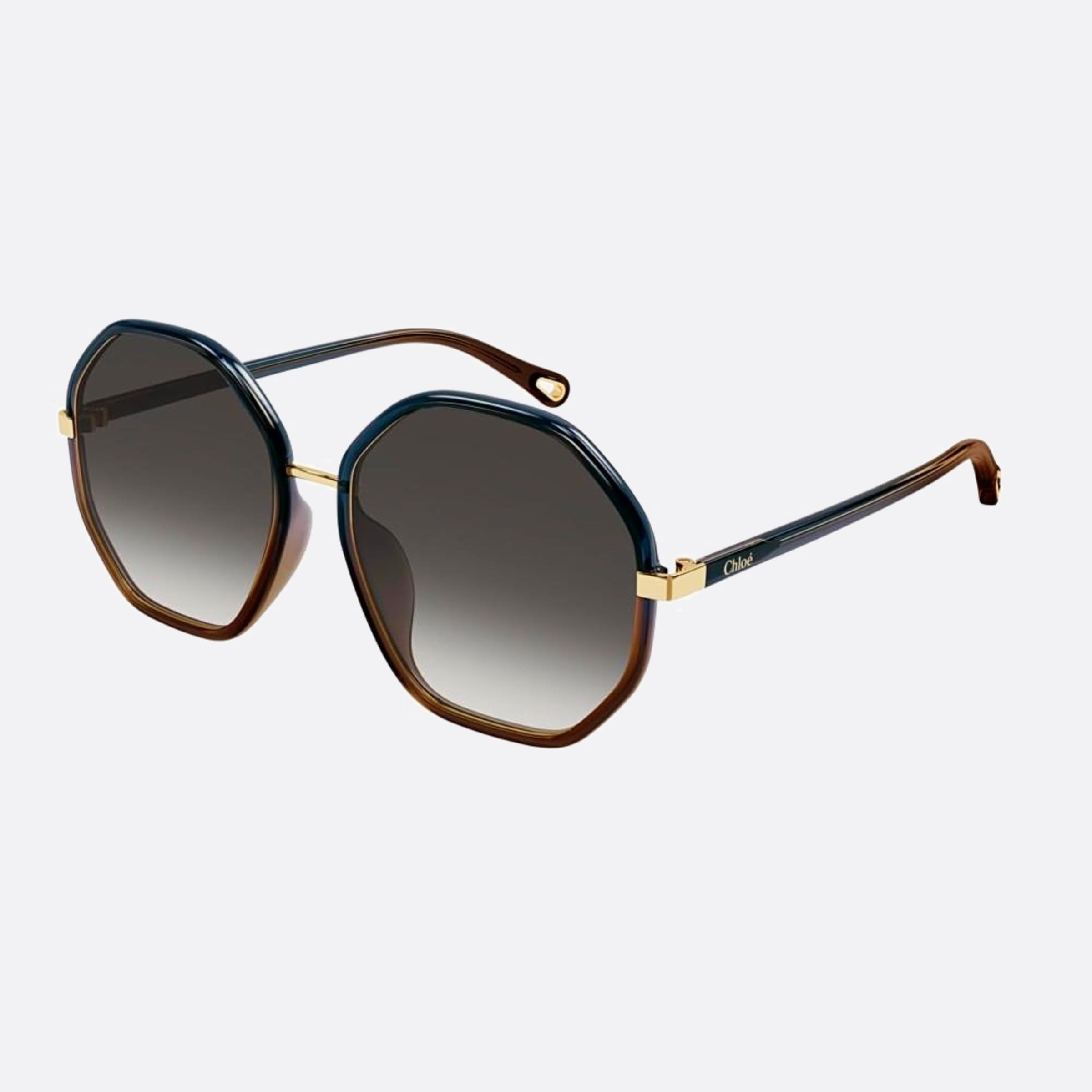 Chloe 59mm Ch0133sa Der Grey Geometric Women Sunglasses - Side View