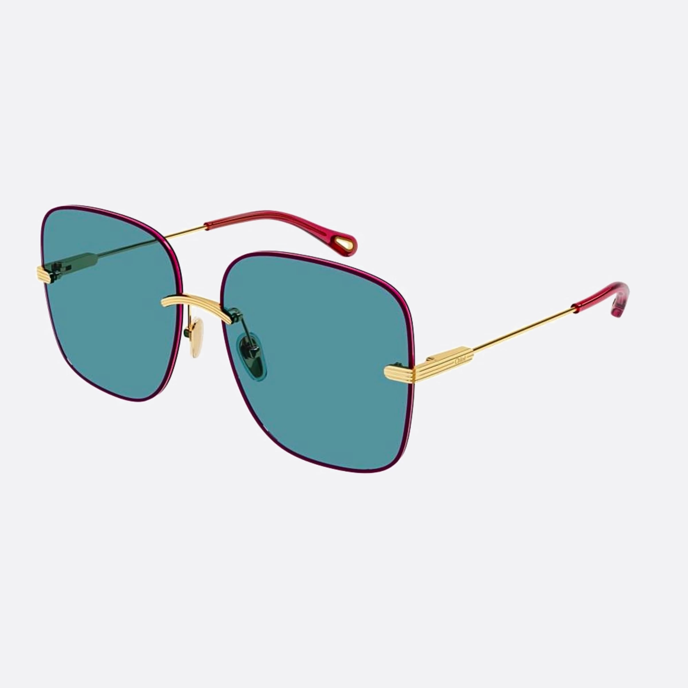 Chloe 61mm Pink Geometric Women Sunglasses - Side View