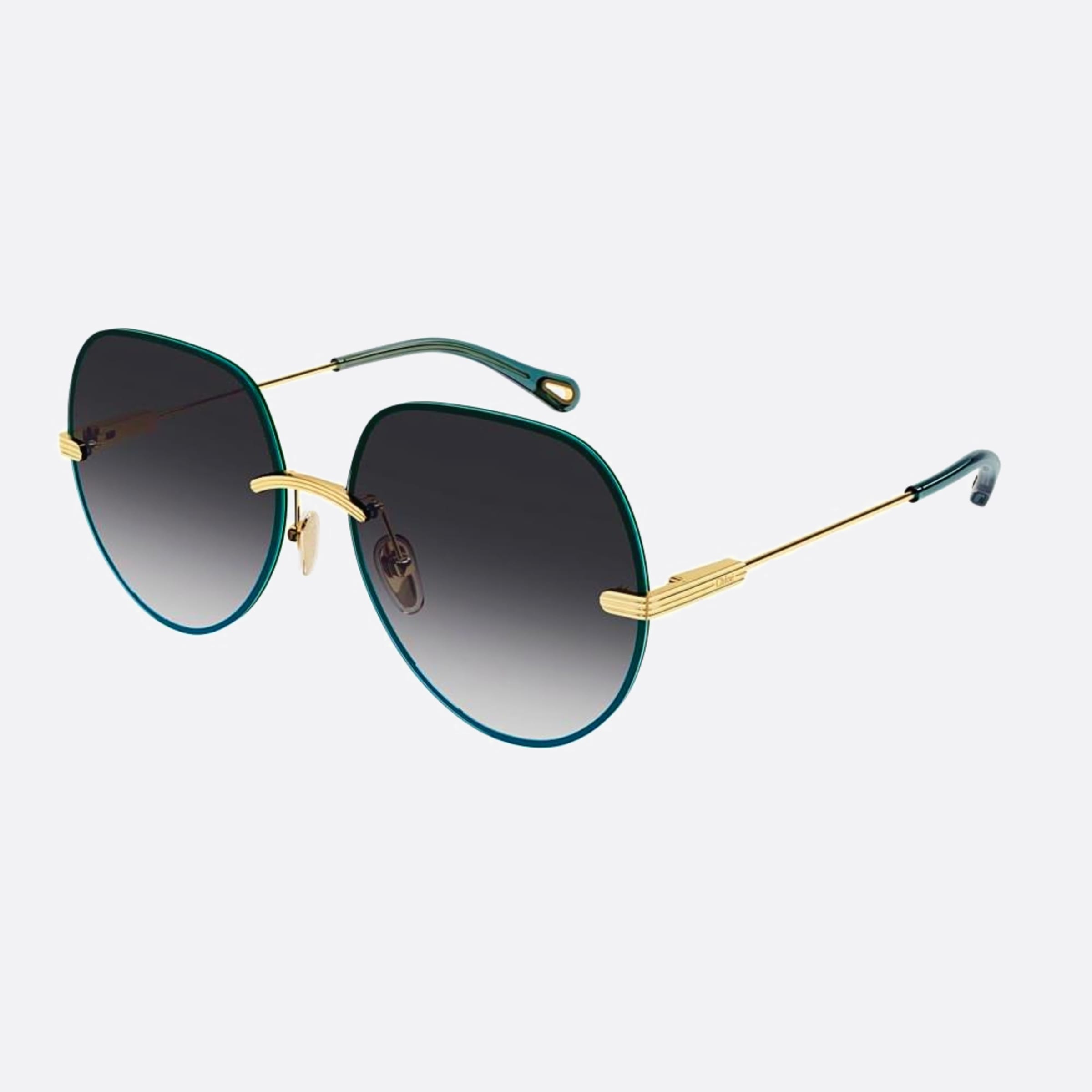 Chloe 61mm Green Geometric Women Sunglasses - Side View