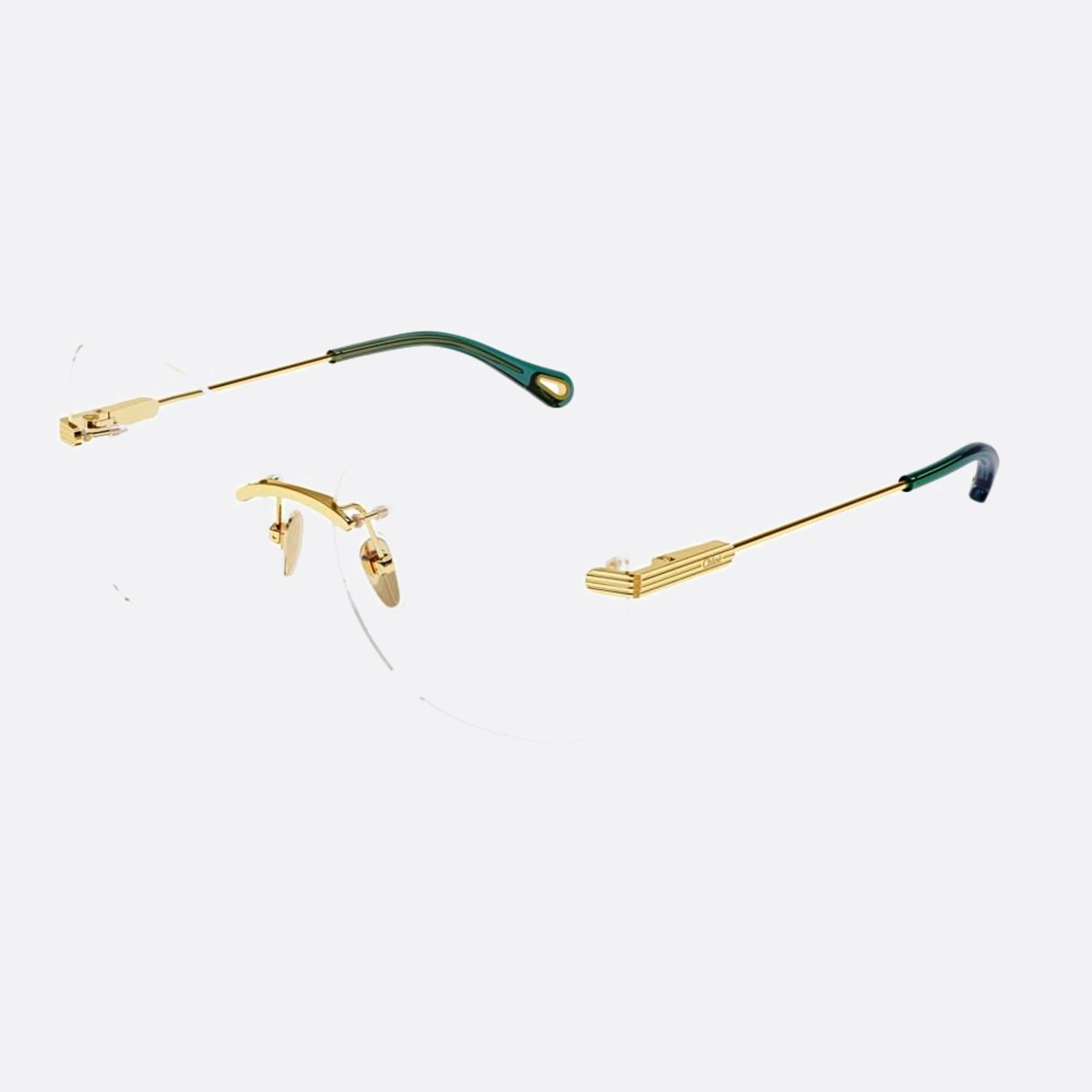 Chloe 57mm Gold Butterfly Women Eyeglasses - Side View