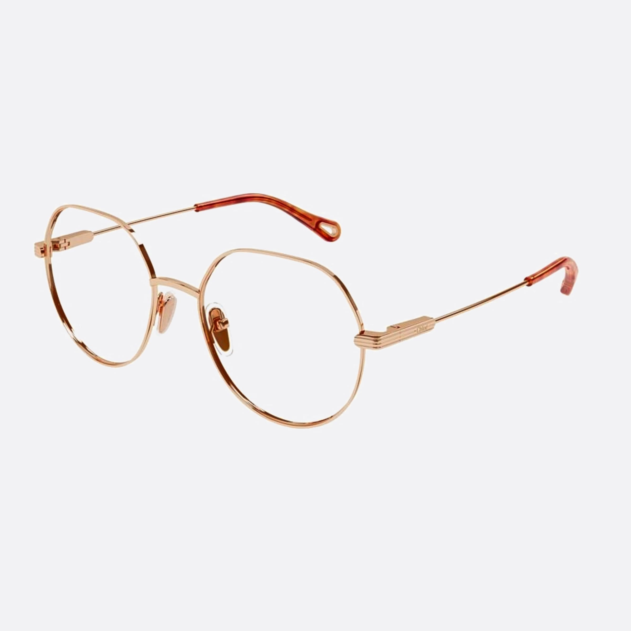 Chloe 48mm Rose Gold Round Women Eyeglasses - Side View