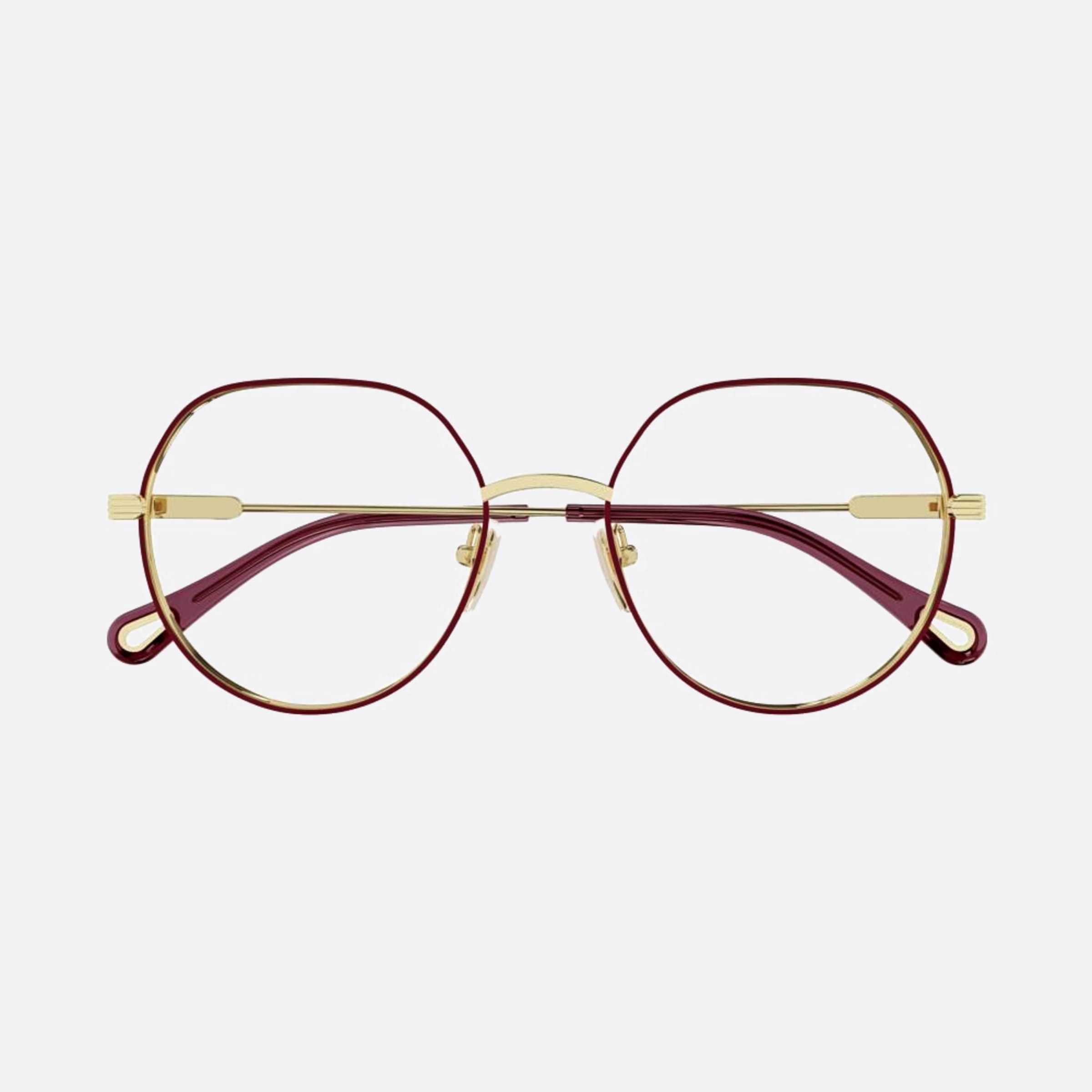 Chloe 53mm Women's Pink Round Eyeglasses - Main View