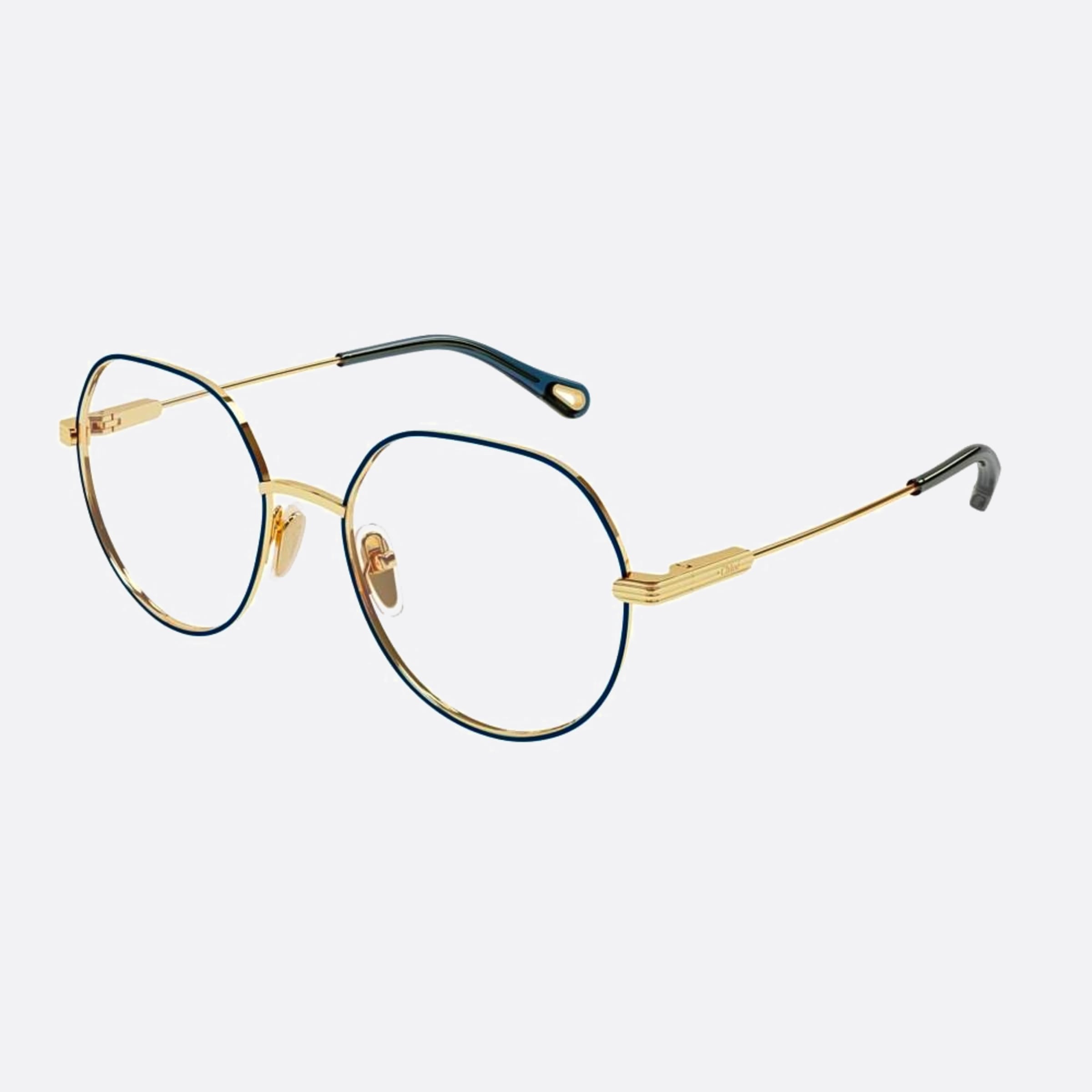 Chloe 53mm Green Round Women Eyeglasses - Side View