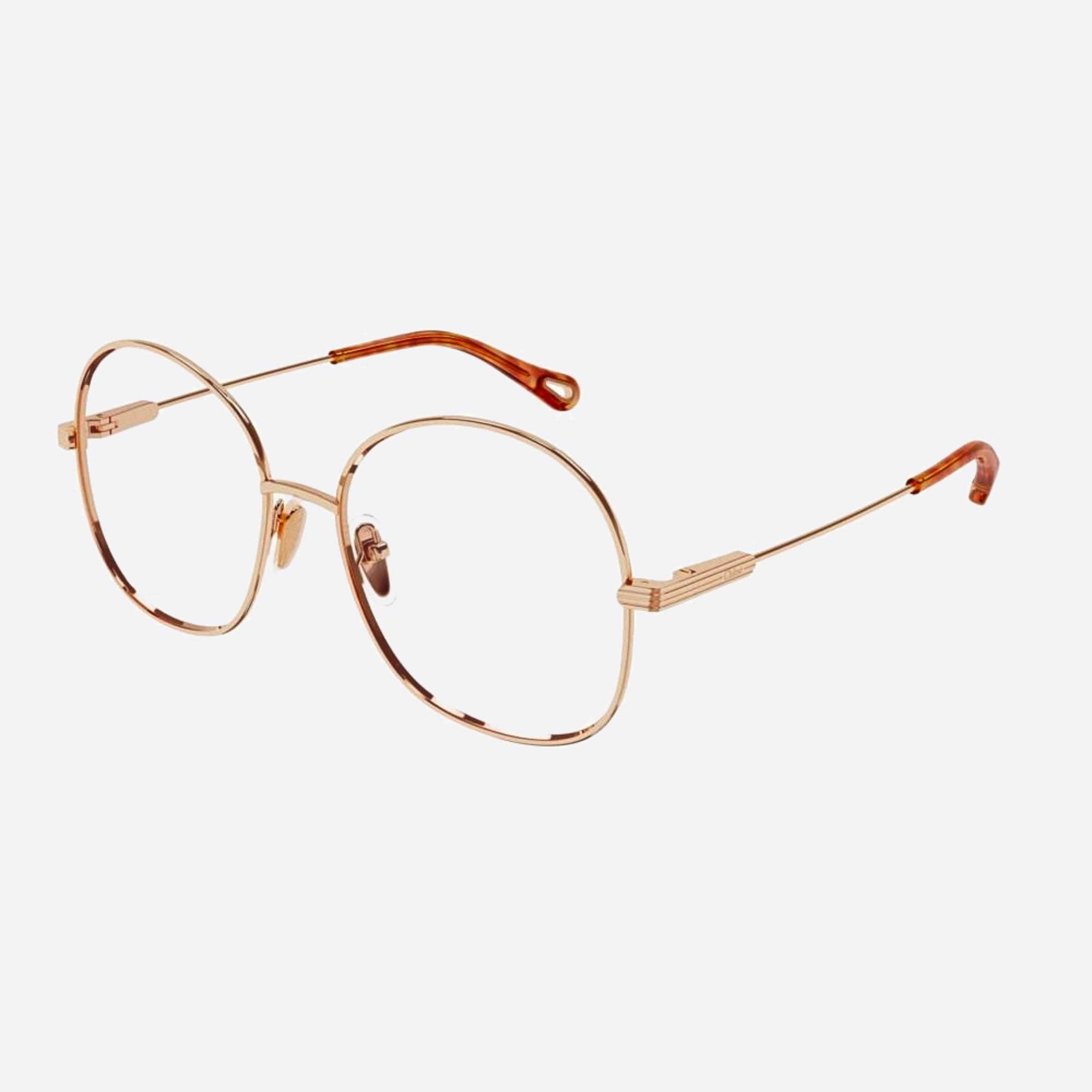 Chloe 55mm Rose Gold Round Women Eyeglasses - Side View