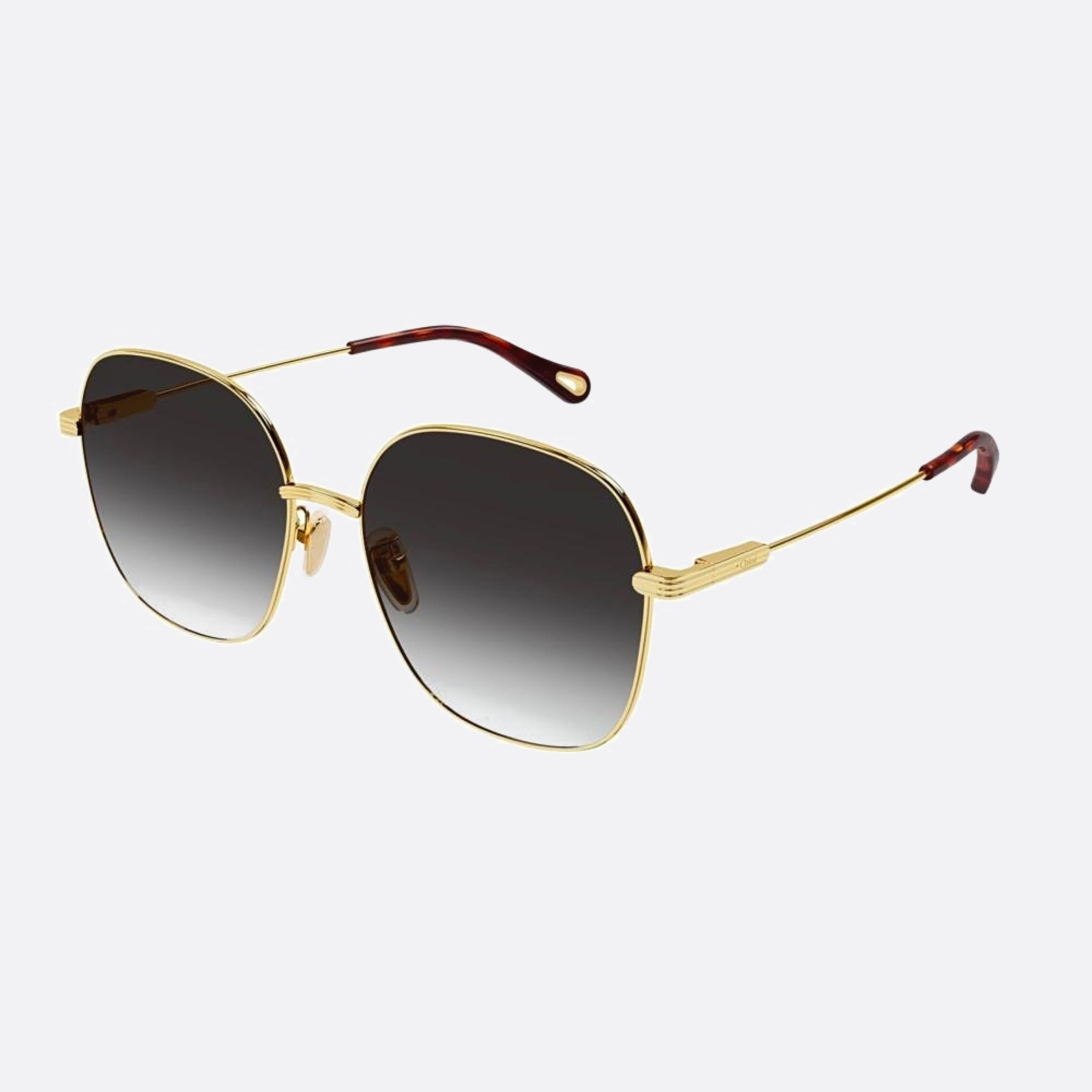 Chloe 59mm Ch0139sa Gold Geometric Women Sunglasses - Side View