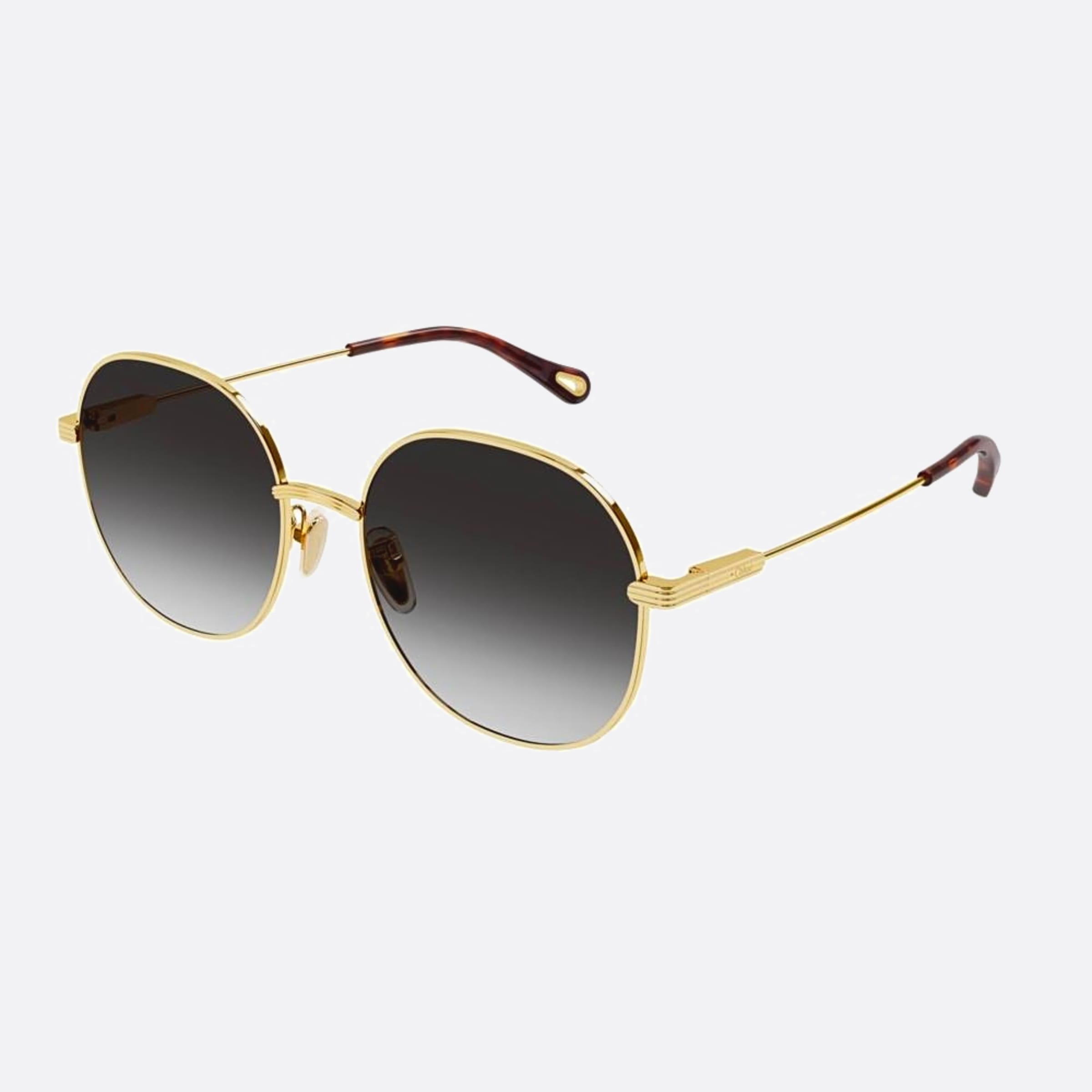 Chloe 57mm Ch0140sa Der Gold Geometric Women Sunglasses - Side View