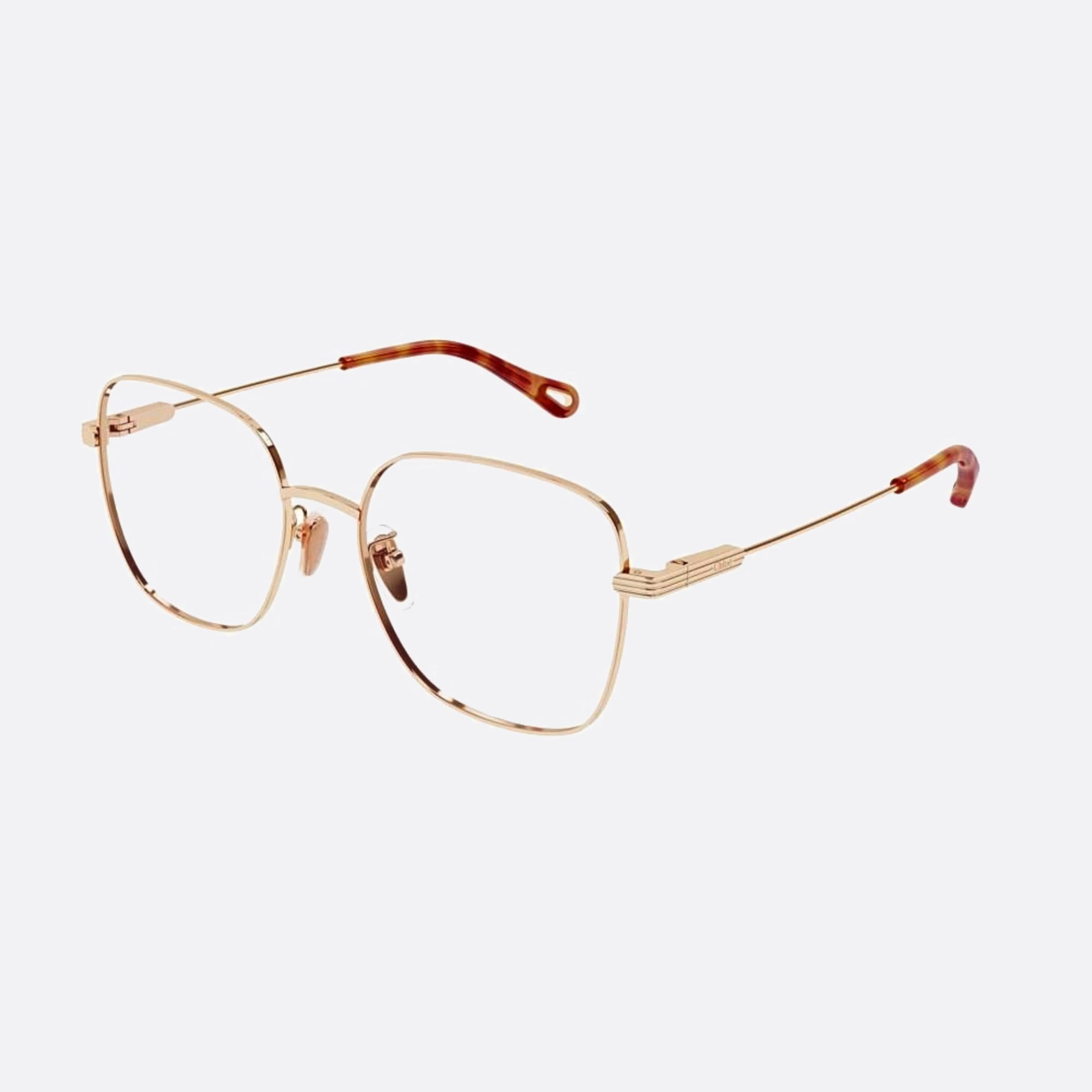 Chloe 54mm Ch0141oa Rose Gold Geometric Women Eyeglasses - Side View