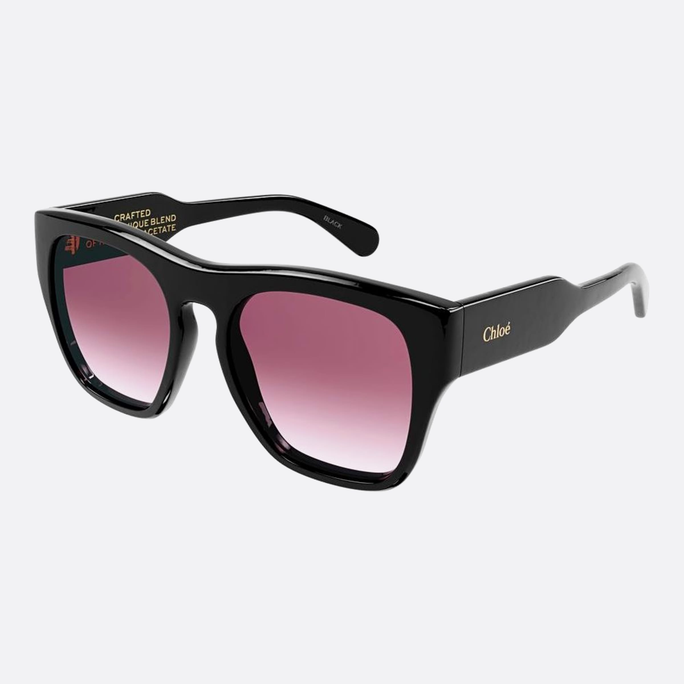 Chloe 55mm Asw Black Geometric Women Sunglasses - Side View