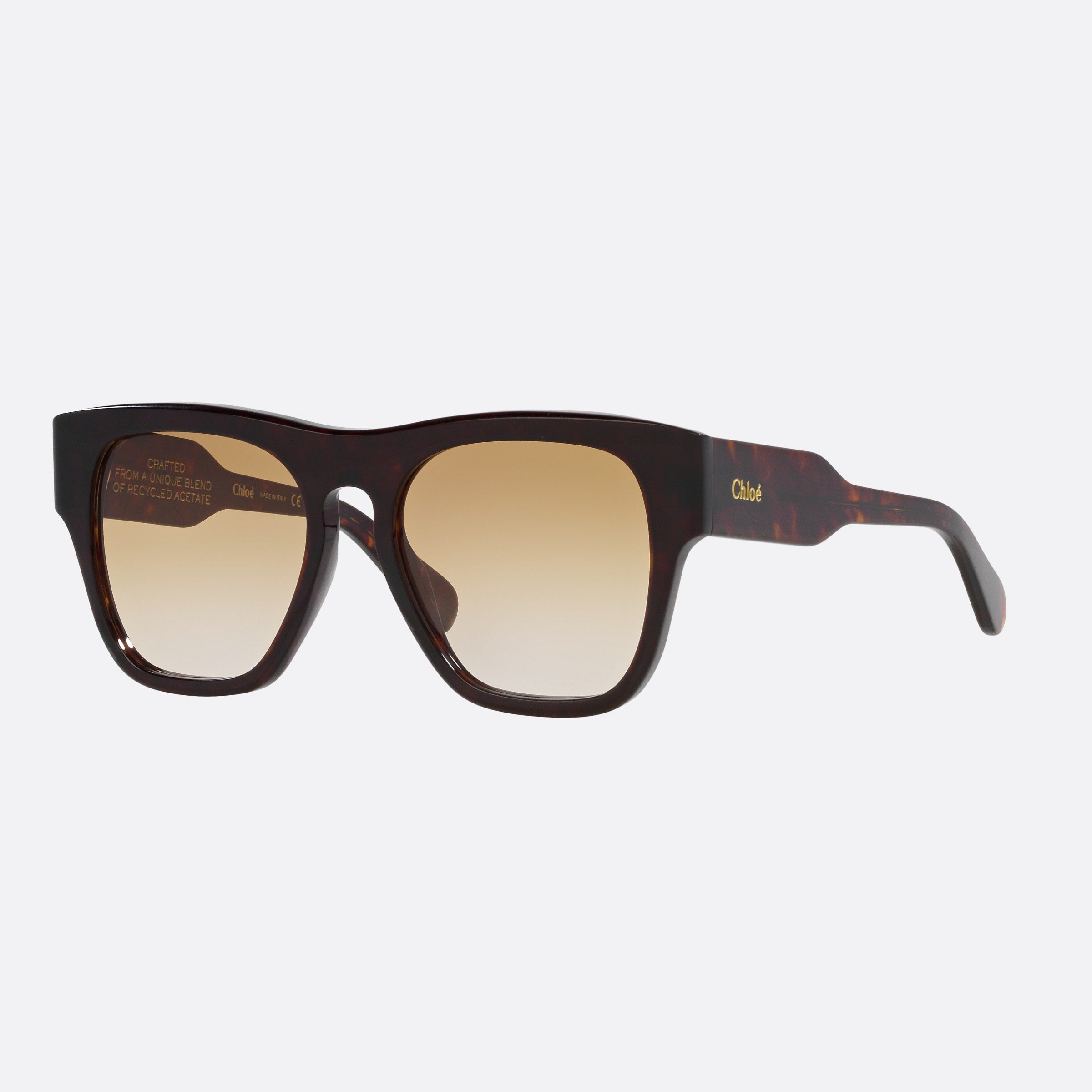 Chloe 55mm Hbb Tortoise Rectangle Women Sunglasses - Main View