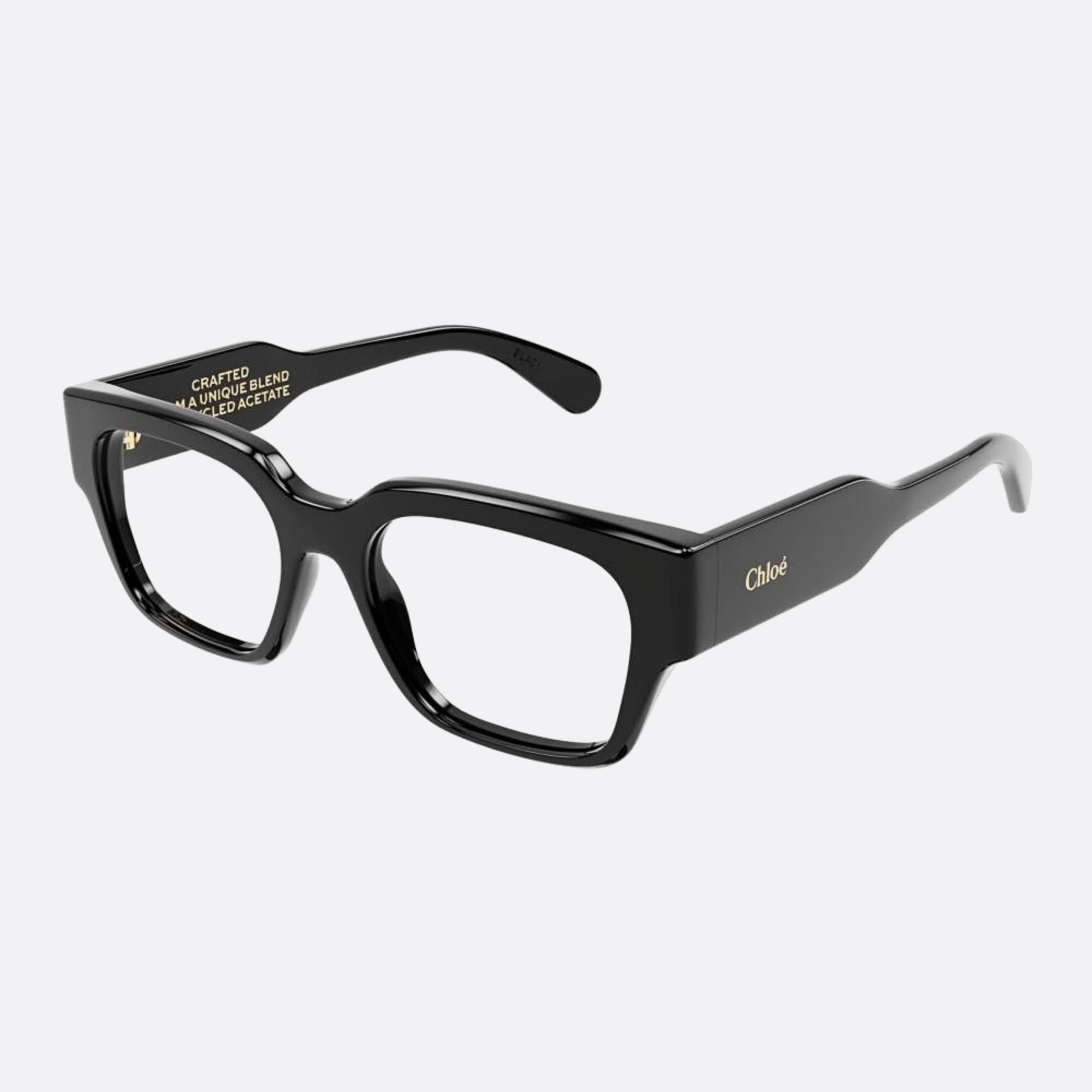 Chloe 53mm Black Squared Women Eyeglasses - Side View
