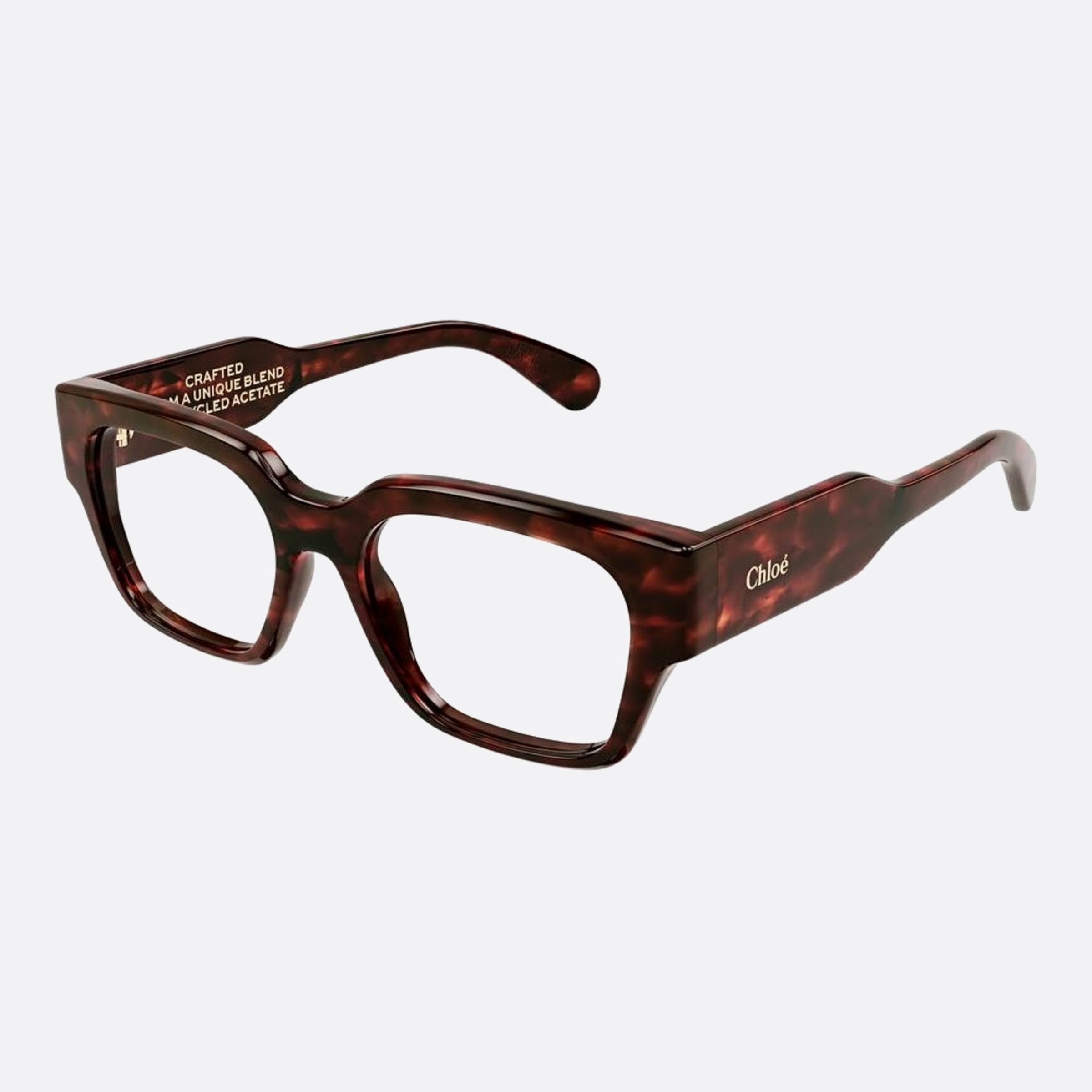 Chloe 53mm Havana Squared Women Eyeglasses - Side View
