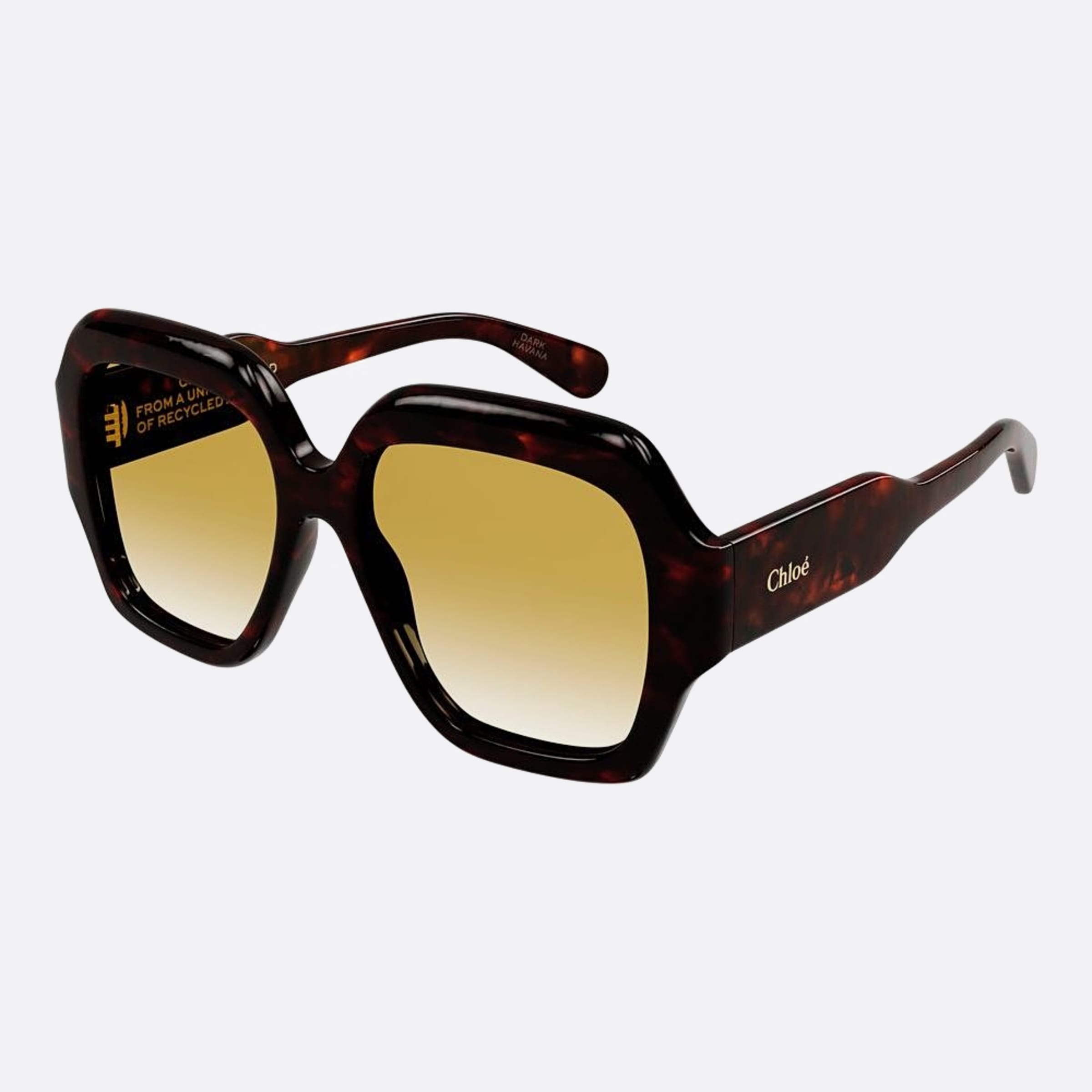 Chloe 56mm Hbbn Havana Butterfly Women Sunglasses - Side View