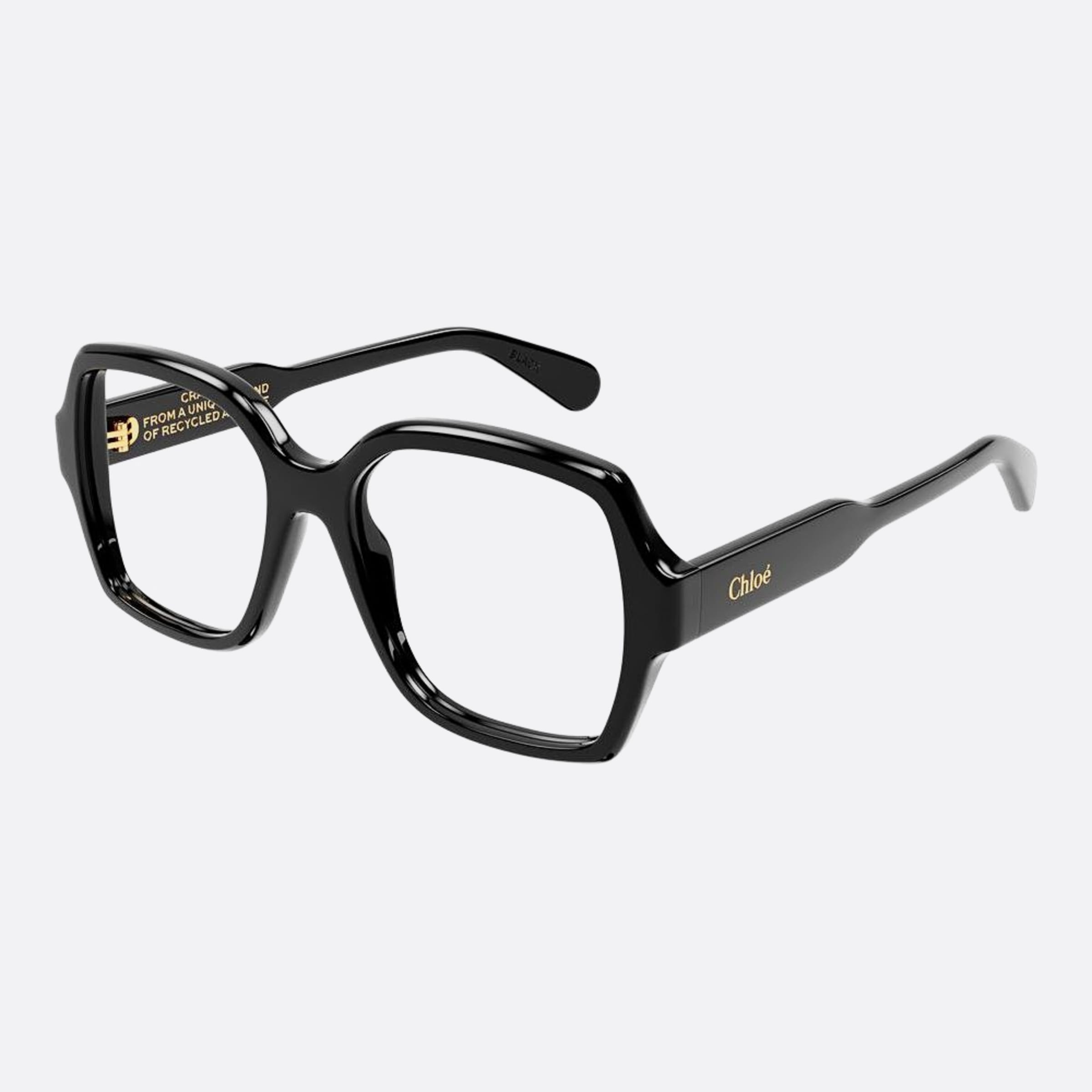 Chloe 53mm Black Geometric Women Eyeglasses - Side View