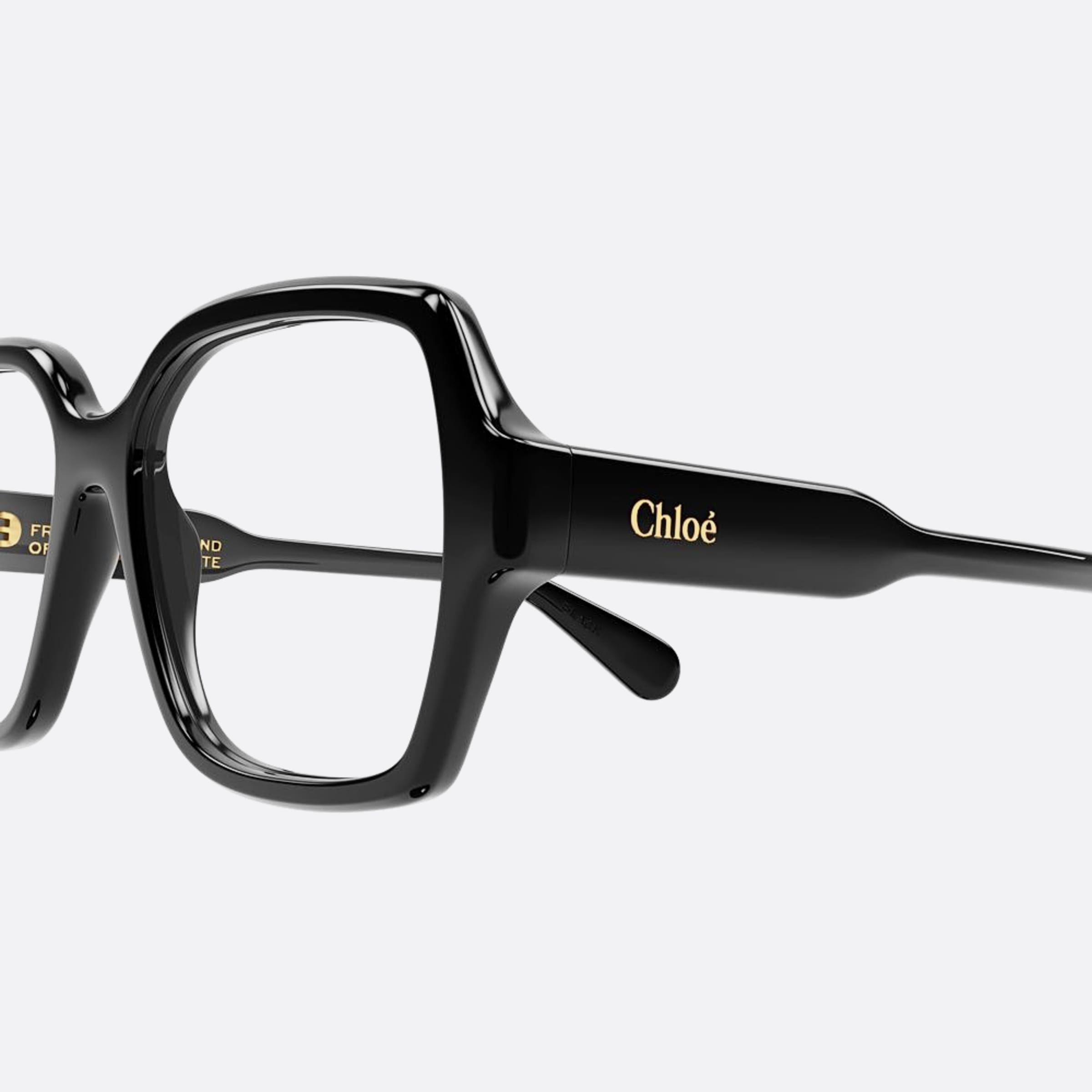 Chloe 53mm Black Geometric Women Eyeglasses - Detail View