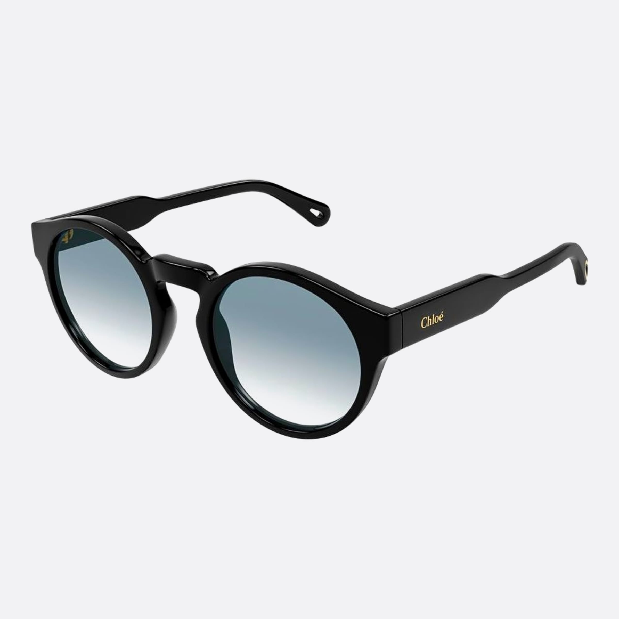 Chloe 52mm Frt Black Round Women Sunglasses - Side View