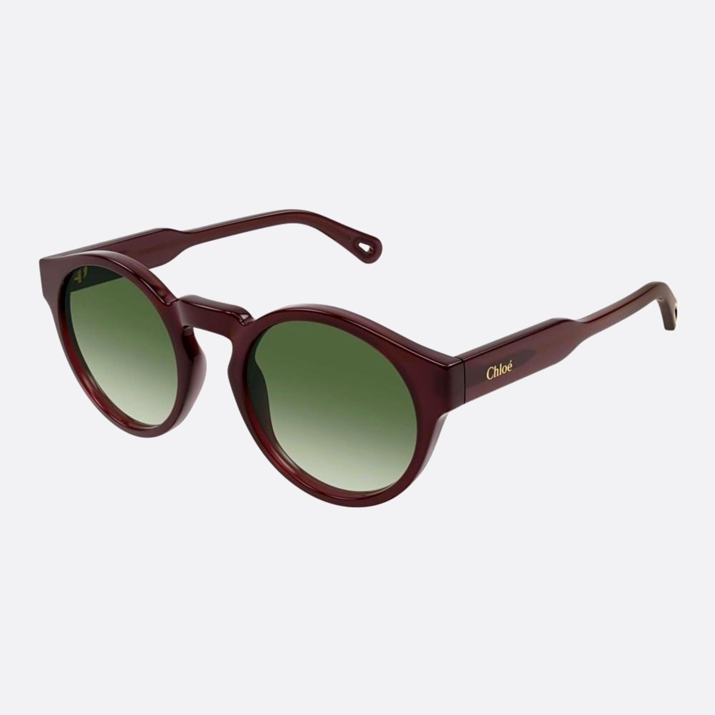 Chloe 52mm Fro Brown Round Women Sunglasses - Side View