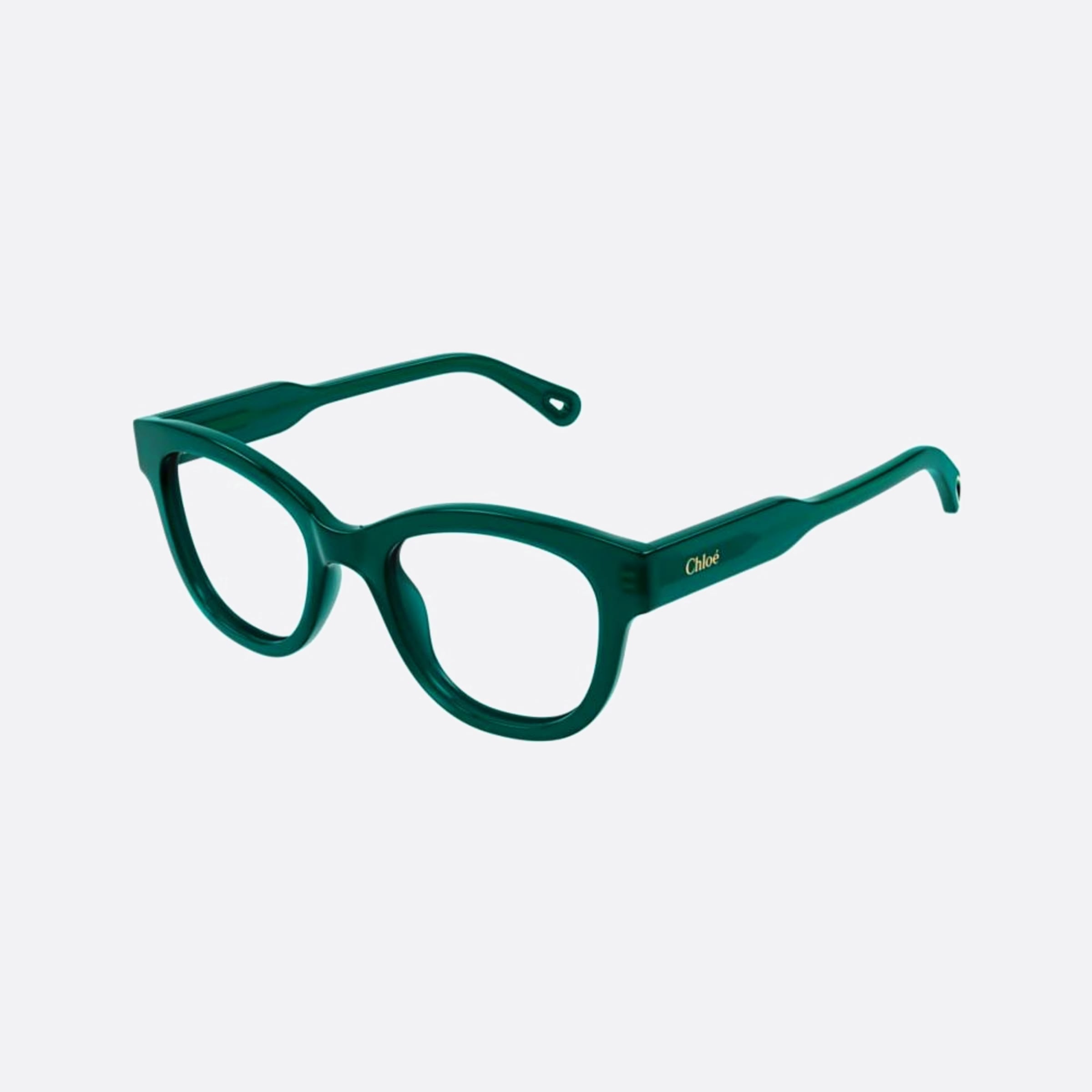 Chloe 48mm Green Squared Women Eyeglasses - Side View