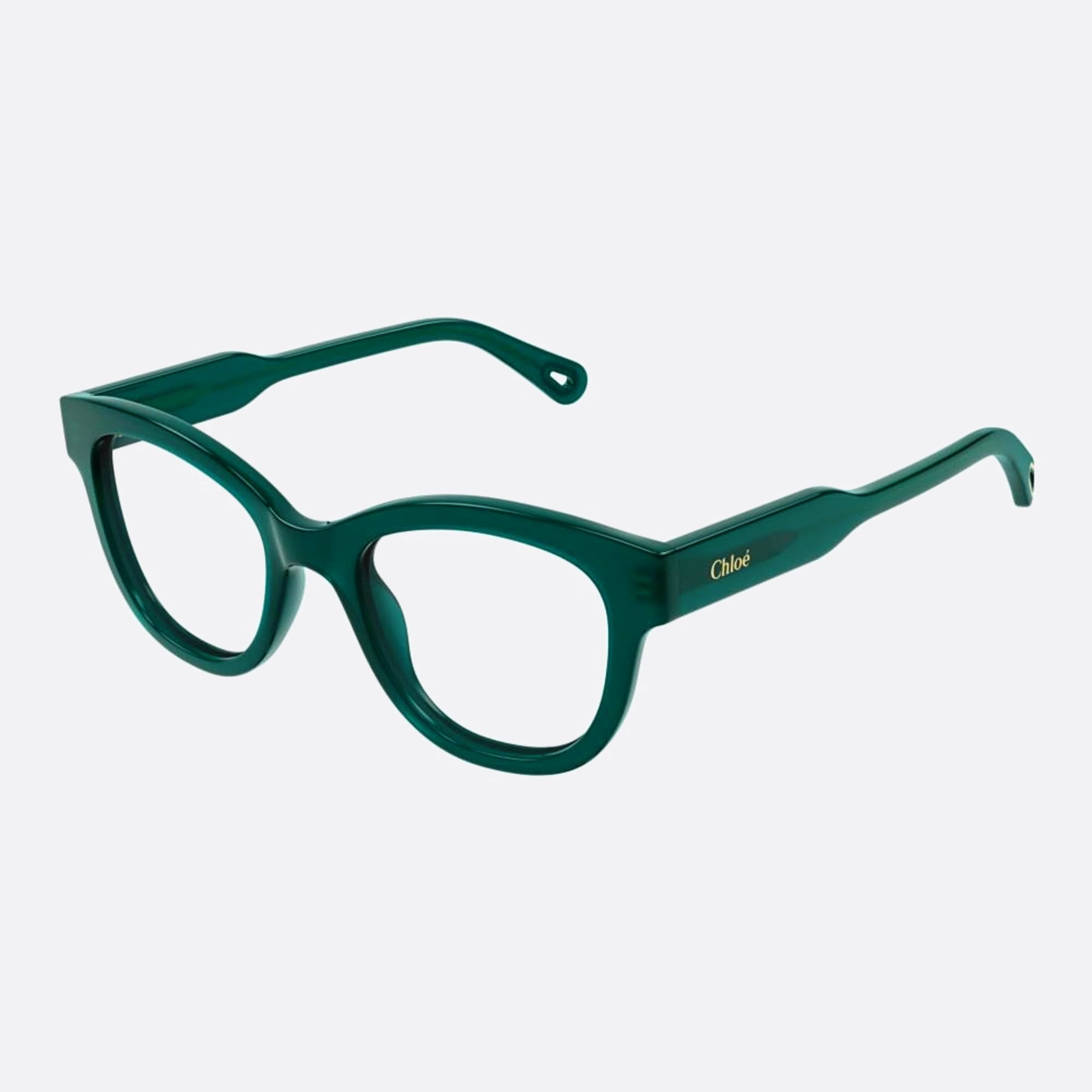 Chloe 51mm Green Squared Women Eyeglasses - Side View