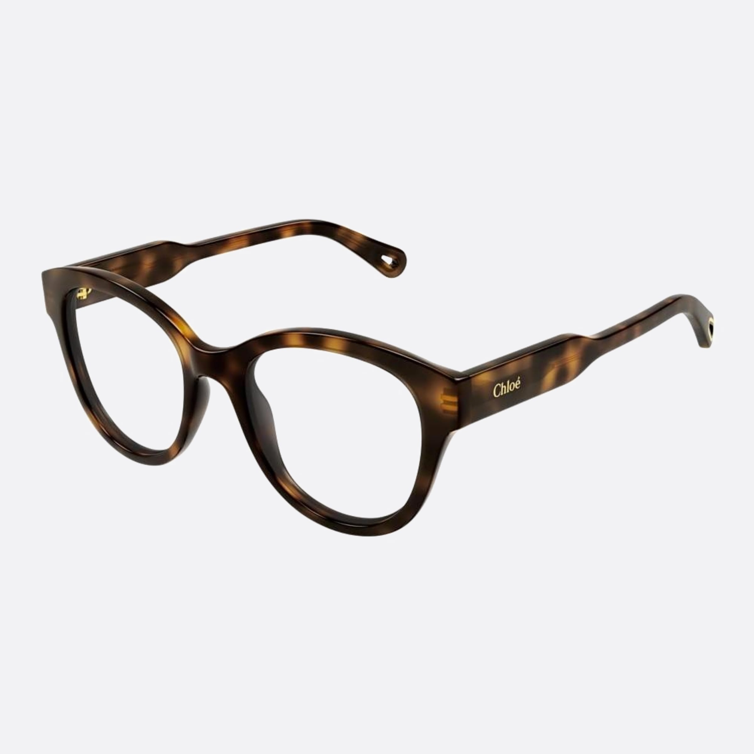 Chloe 49mm Havana Round Women Eyeglasses - Side View
