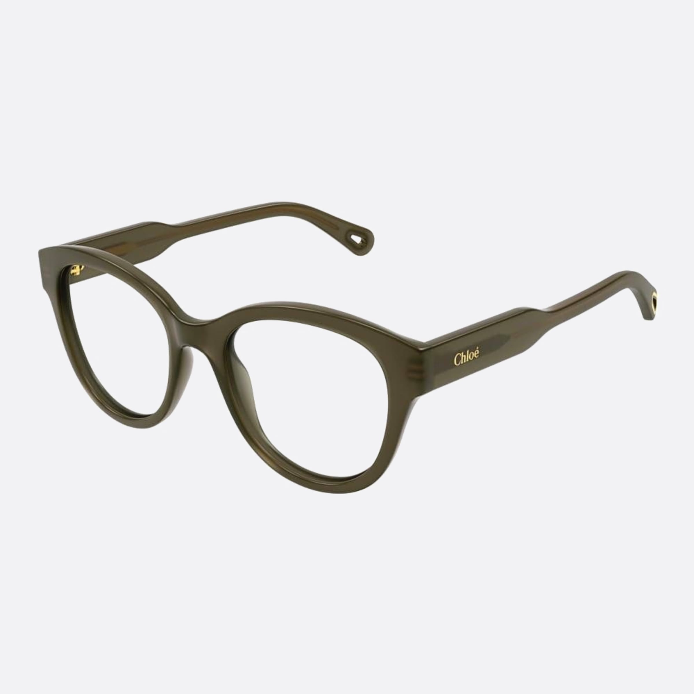 Chloe 53mm Green Round Women Eyeglasses - Side View