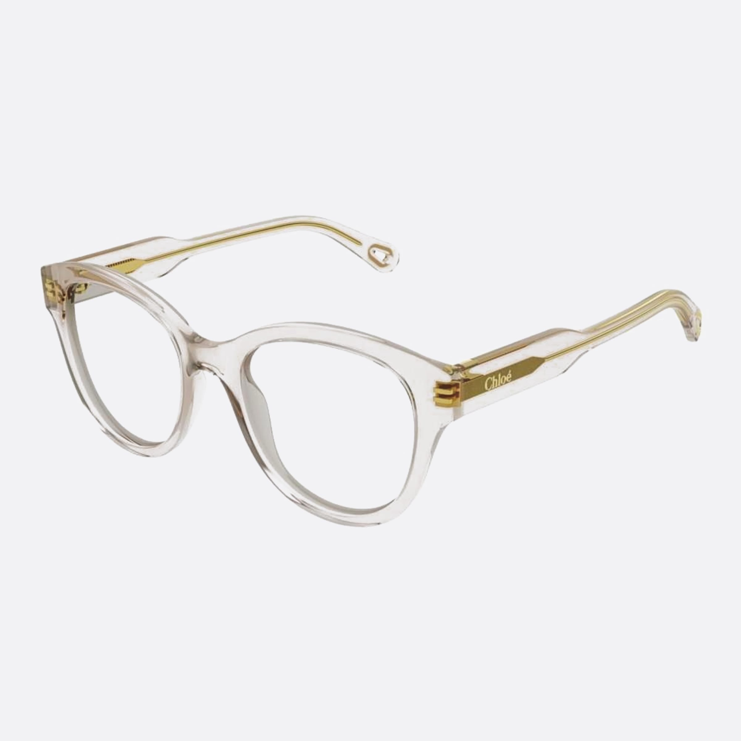 Chloe 53mm Transparent Round Women Eyeglasses - Side View