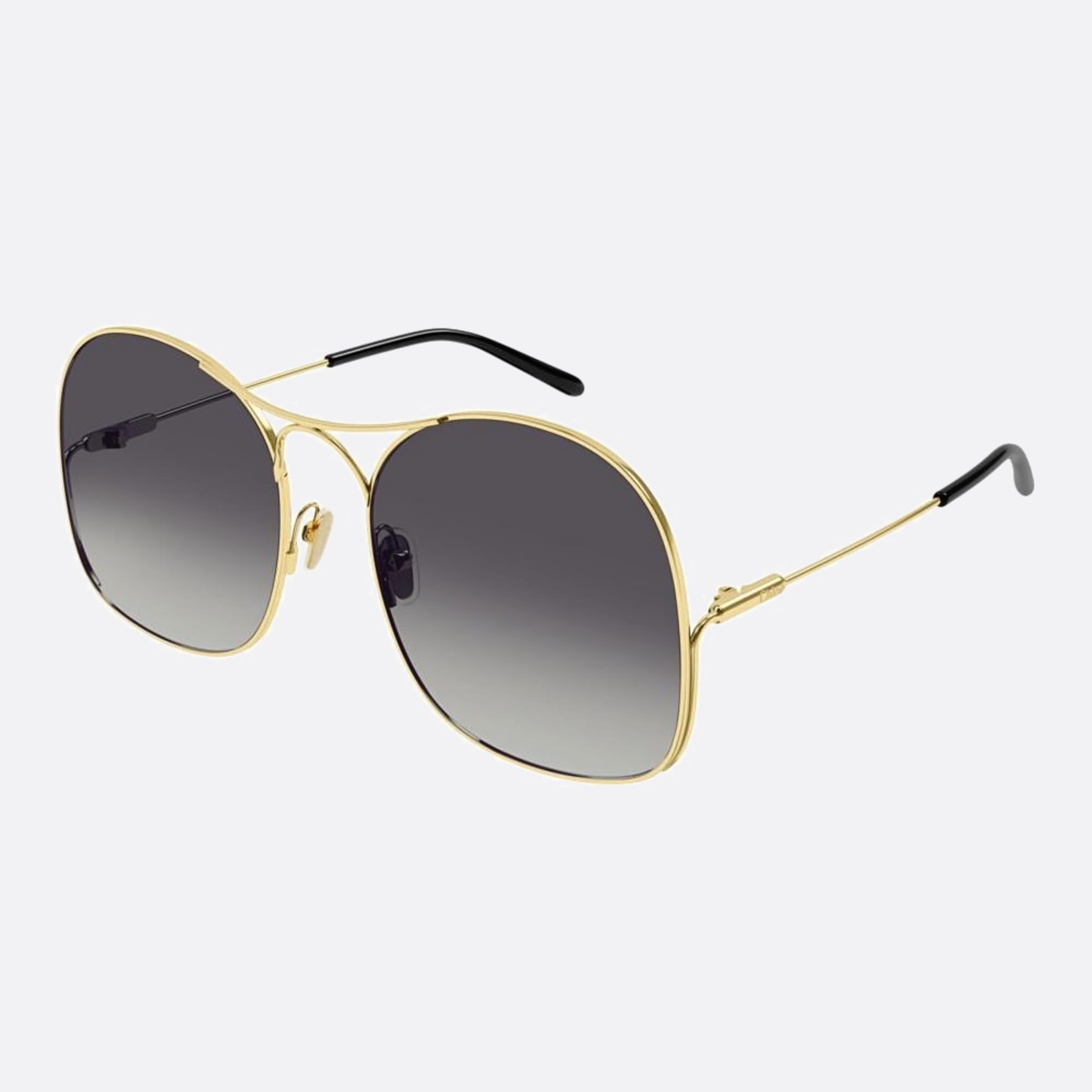 Chloe 59mm Der Gold Geometric Women Sunglasses - Side View