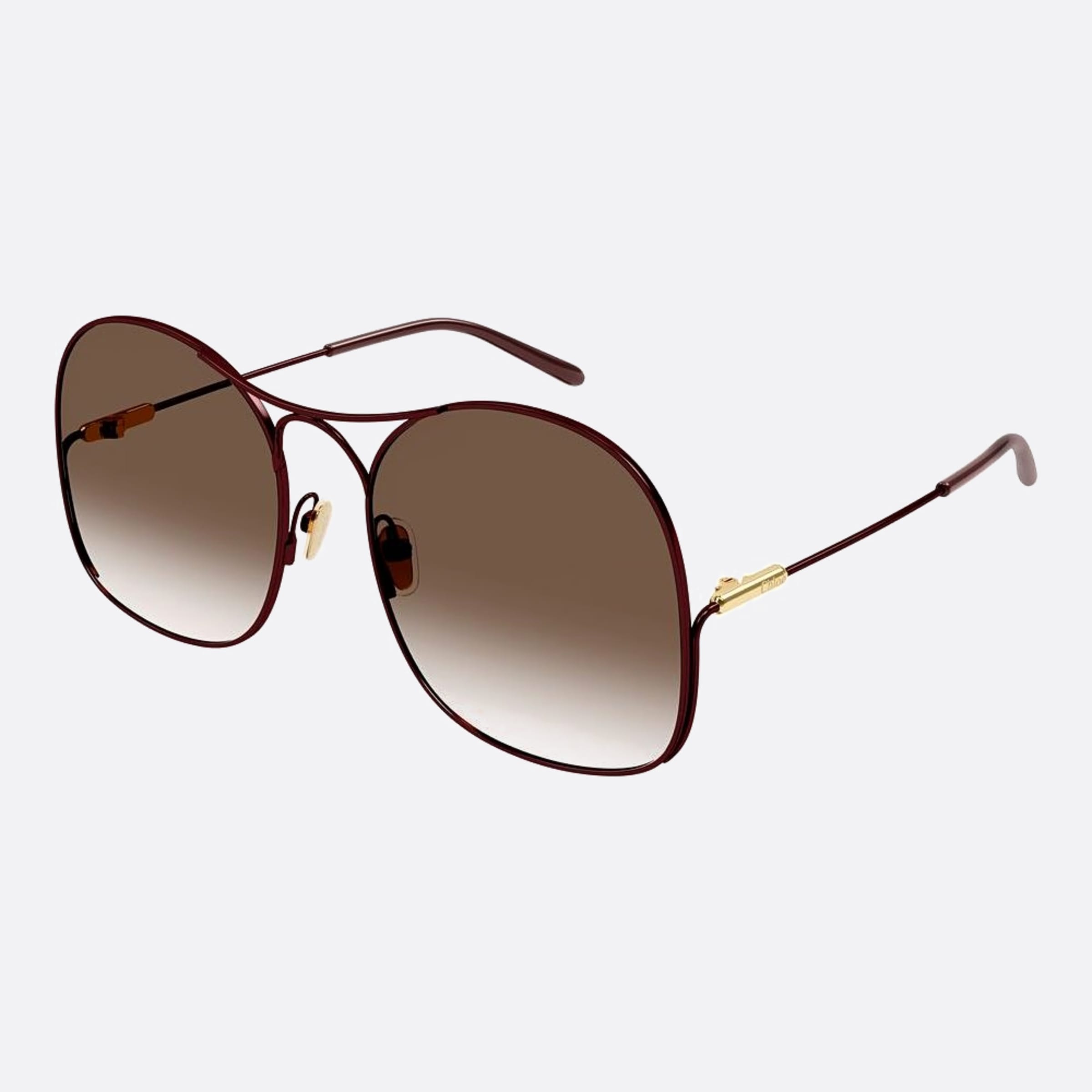 Chloe 59mm Bgt Red Geometric Women Sunglasses - Side View