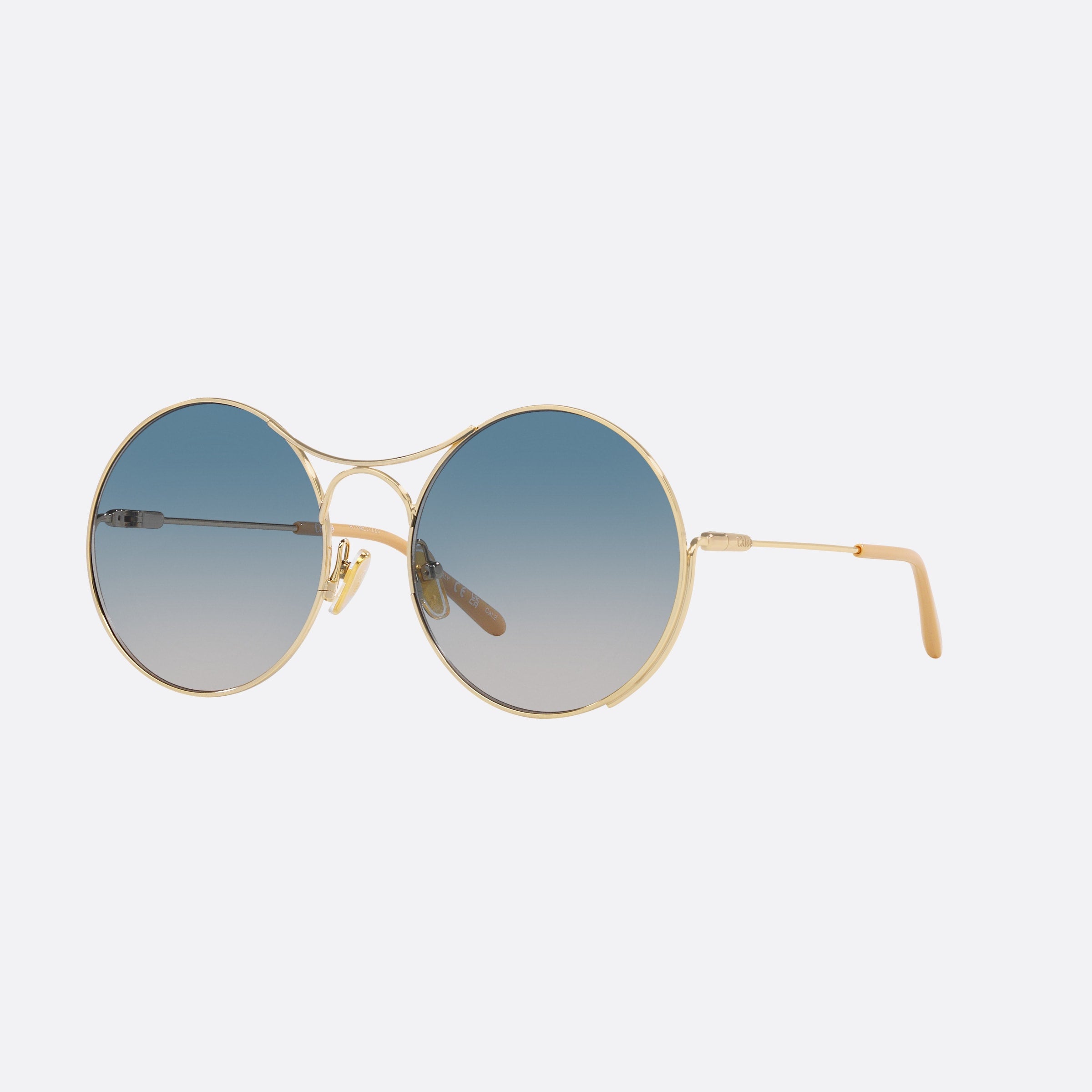 Chloe 58mm Gold Rectangle Women Sunglasses - Main View