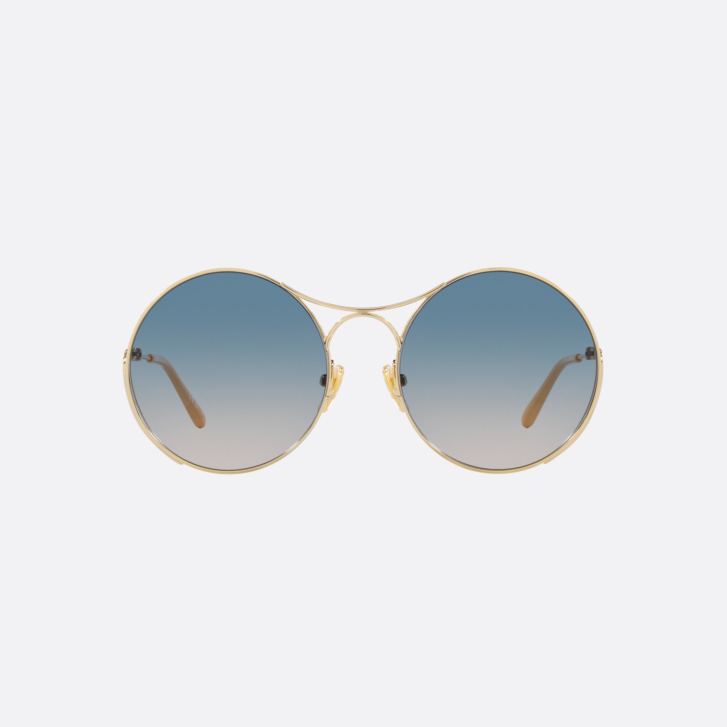 Chloe 58mm Gold Rectangle Women Sunglasses - Side View