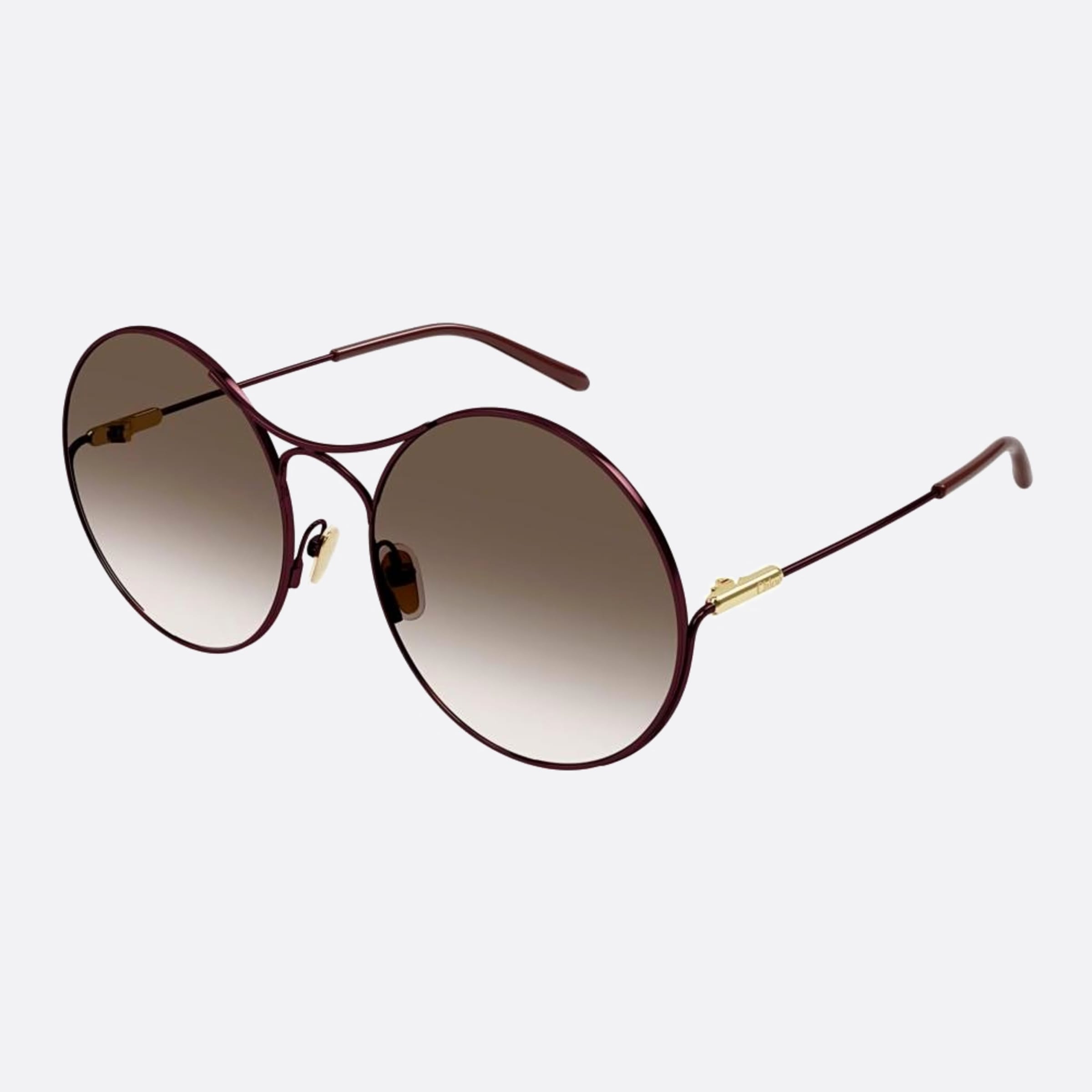 Chloe 58mm Red Round Women Sunglasses - Side View