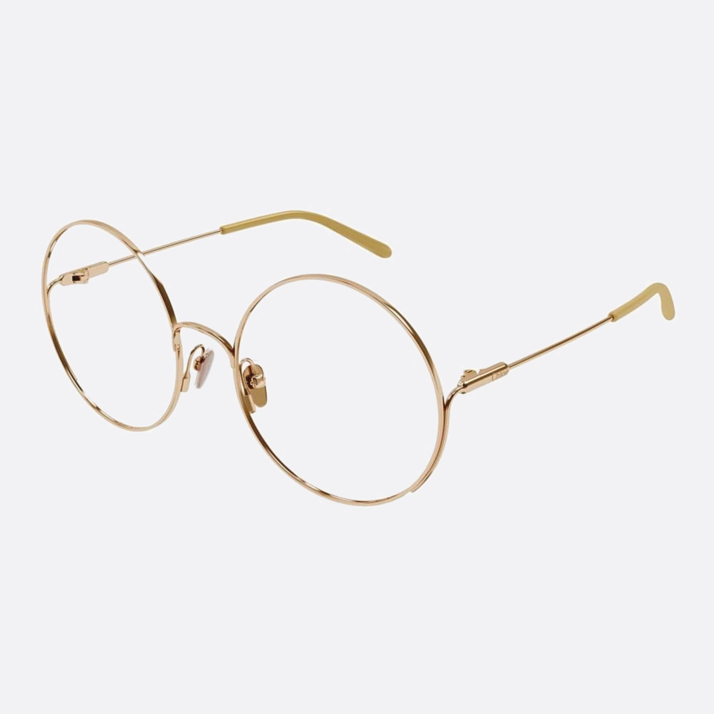 Chloe 56mm Gold Round Women Eyeglasses - Side View