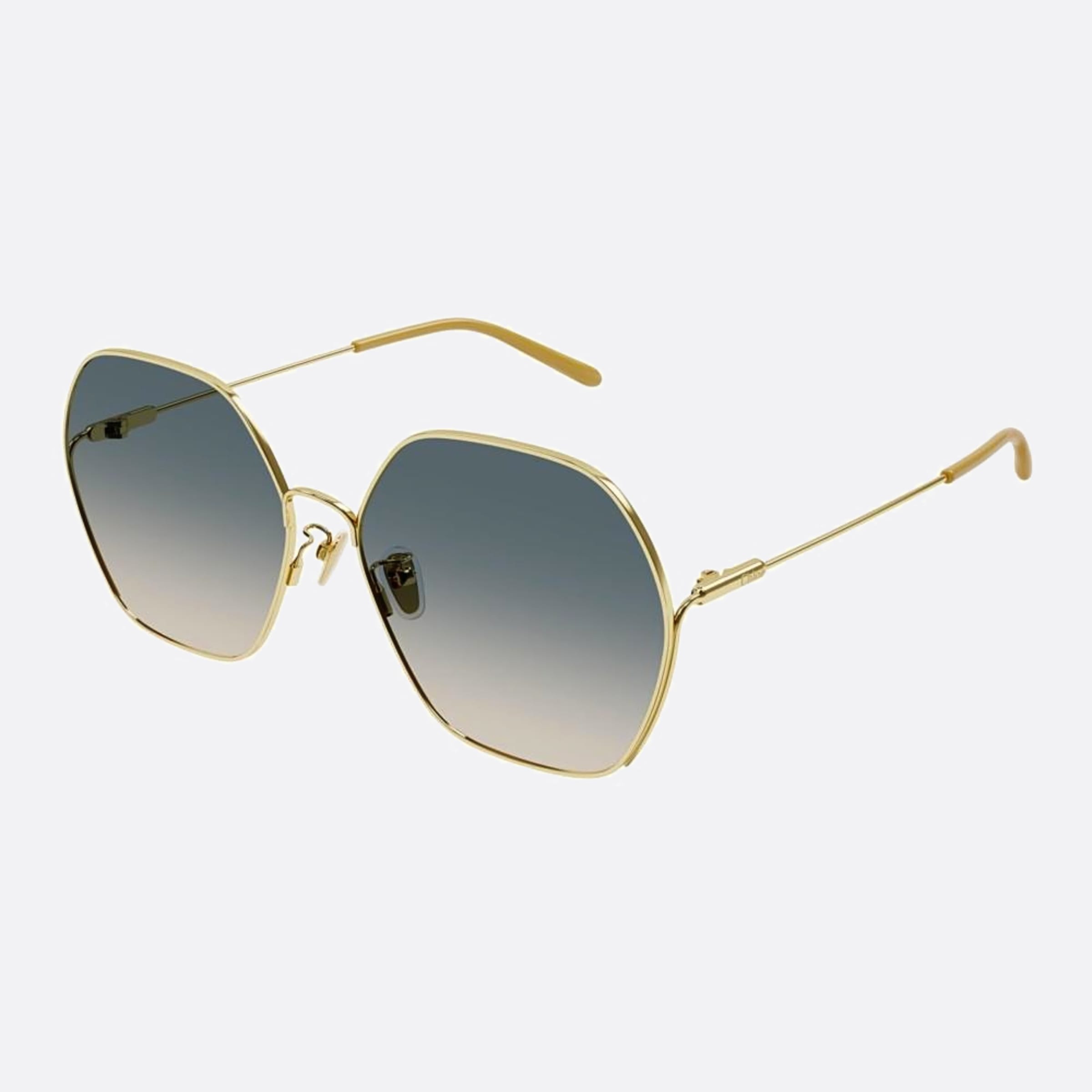 Chloe 61mm Ch0169sa Gold Geometric Women Sunglasses - Side View