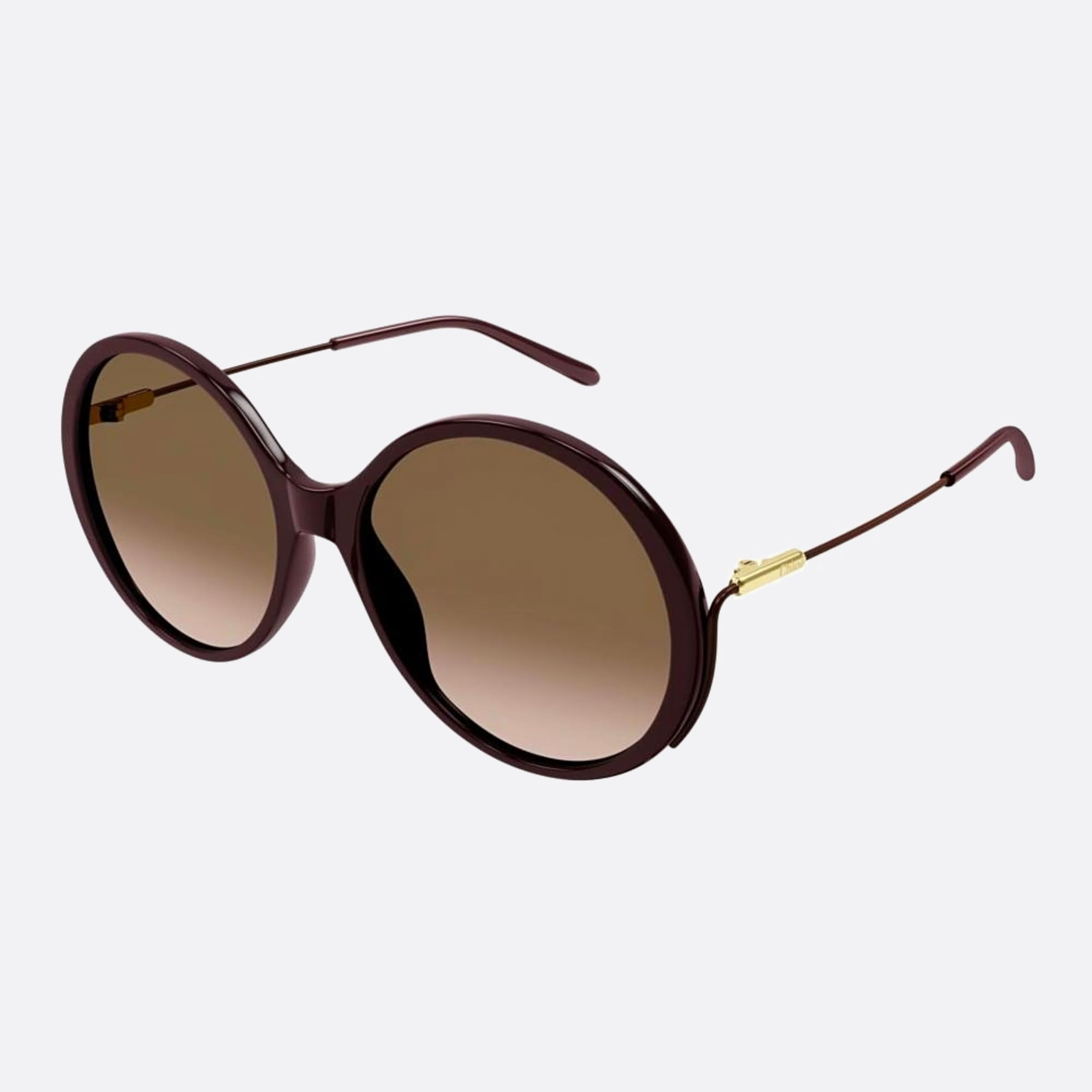 Chloe 58mm Brown Oversize Women Sunglasses - Side View