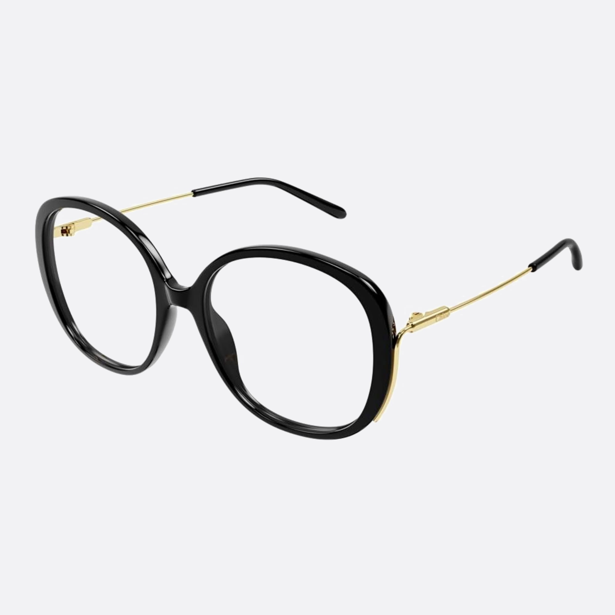 Chloe 55mm Black Oversize Women Eyeglasses - Side View