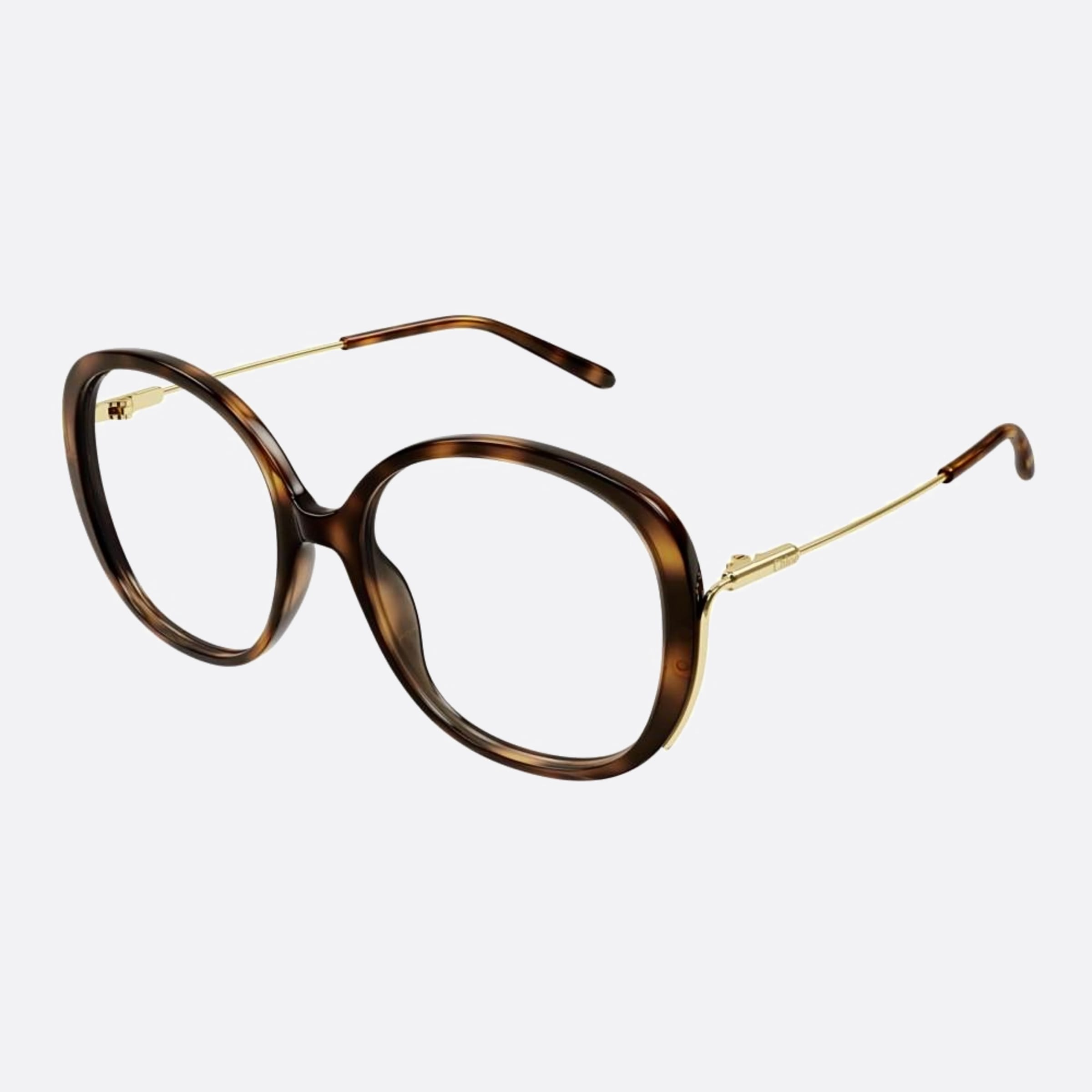 Chloe 55mm Havana Oversize Women Eyeglasses - Side View