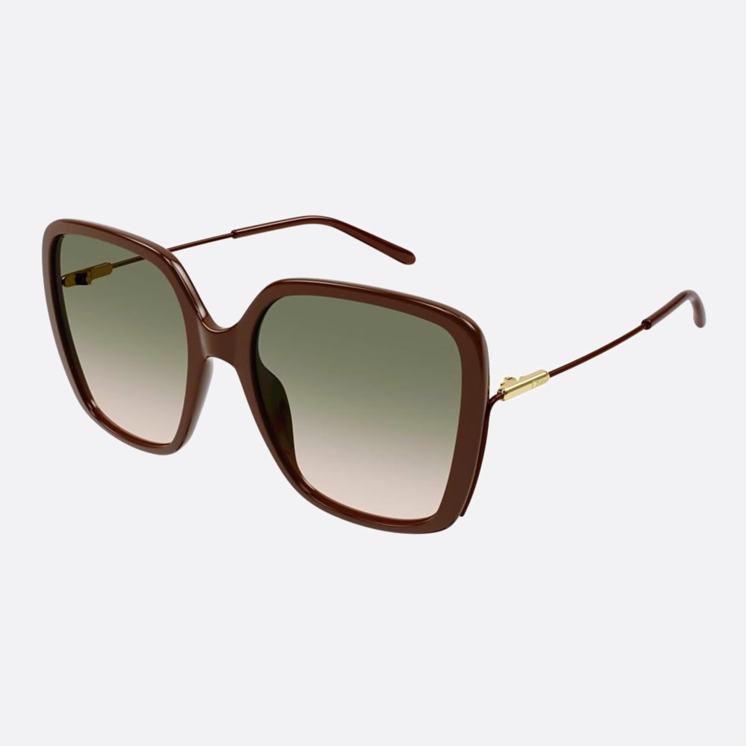 Chloe 57mm Brown Butterfly Women Sunglasses - Side View