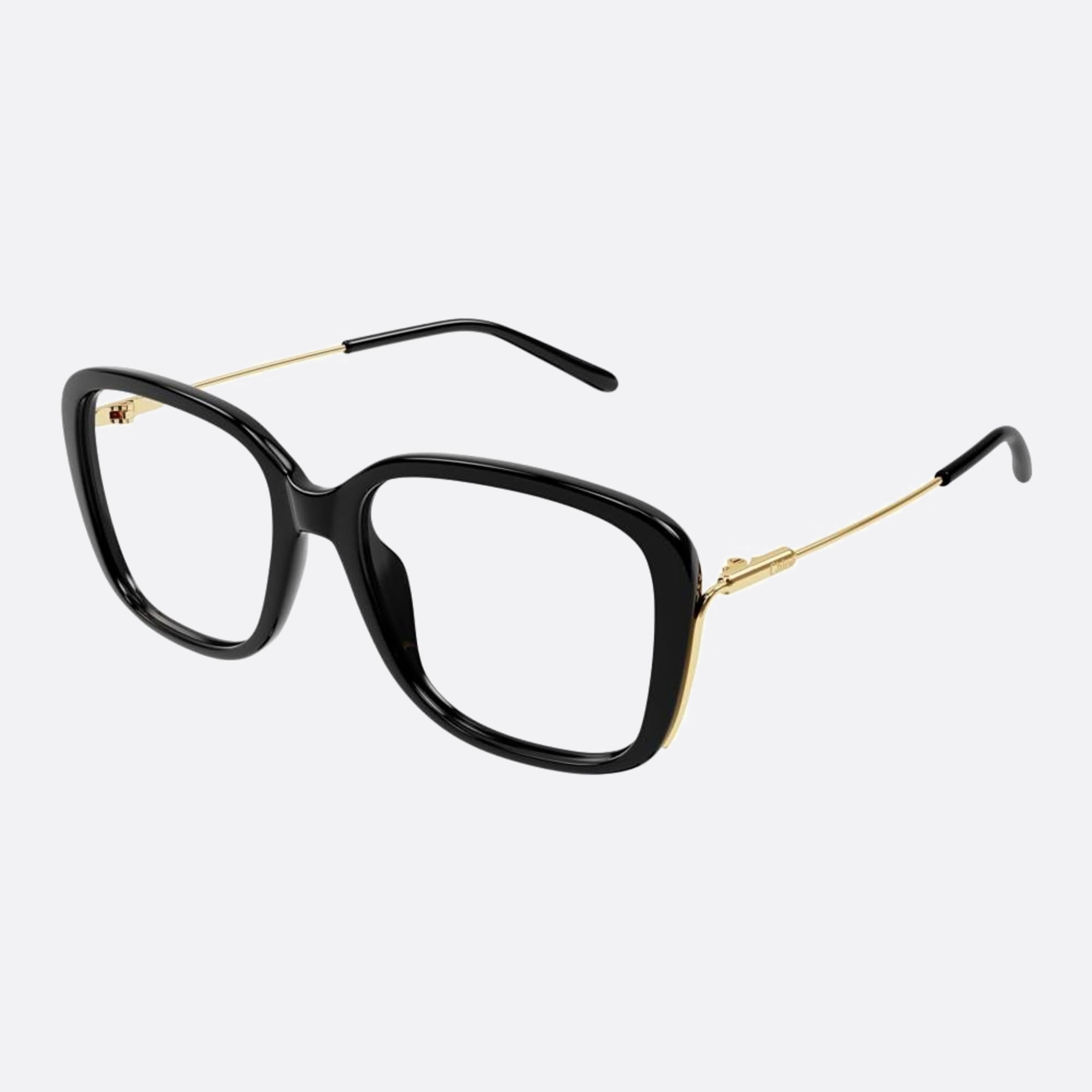 Chloe 54mm Black Geometric Women Eyeglasses - Side View