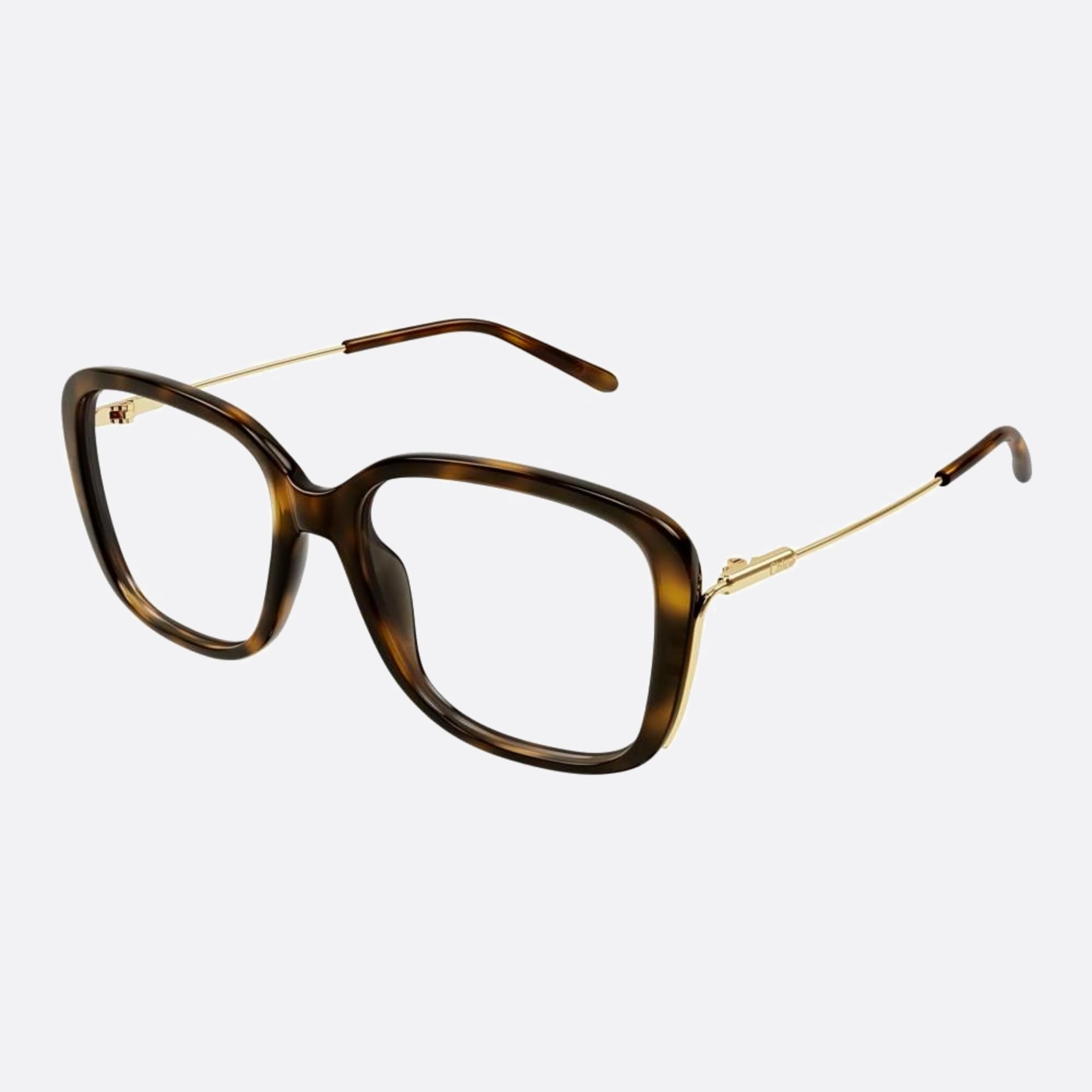 Chloe 54mm Havana Geometric Women Eyeglasses - Side View
