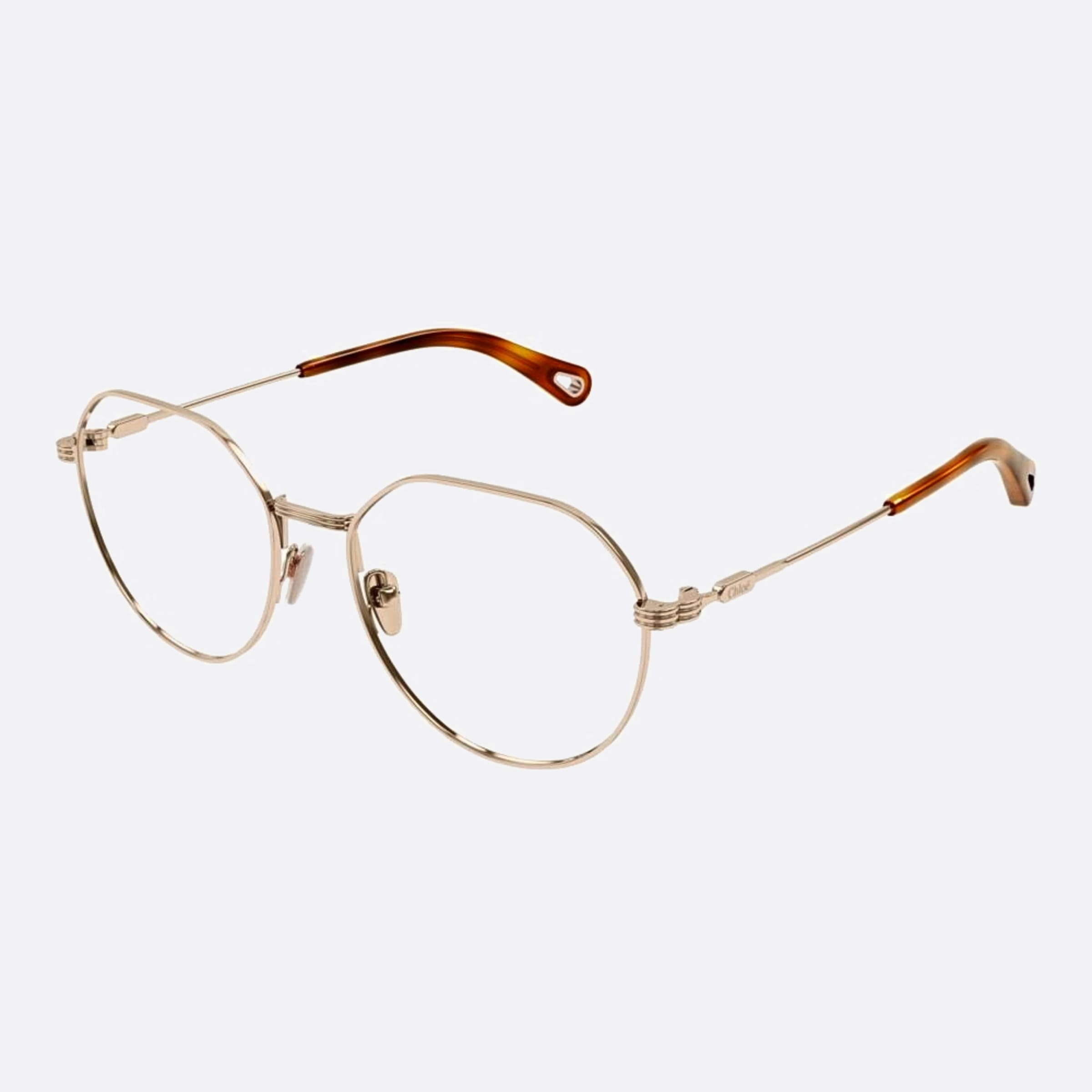 Chloe 50mm Women's Rose Gold Visor Eyeglasses - Side View