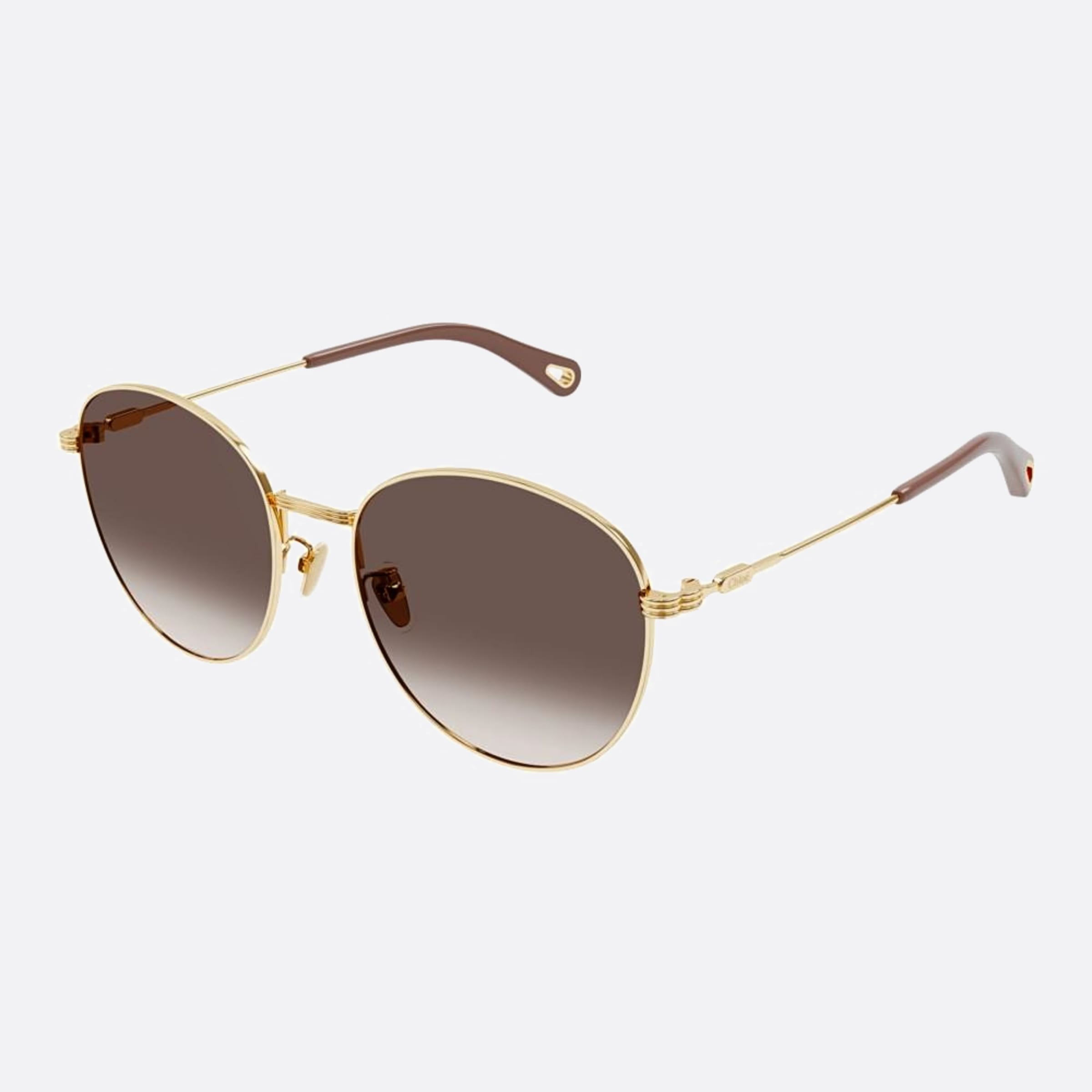 Chloe 57mm Ch0181sk Bnh Gold Round Women Sunglasses - Side View