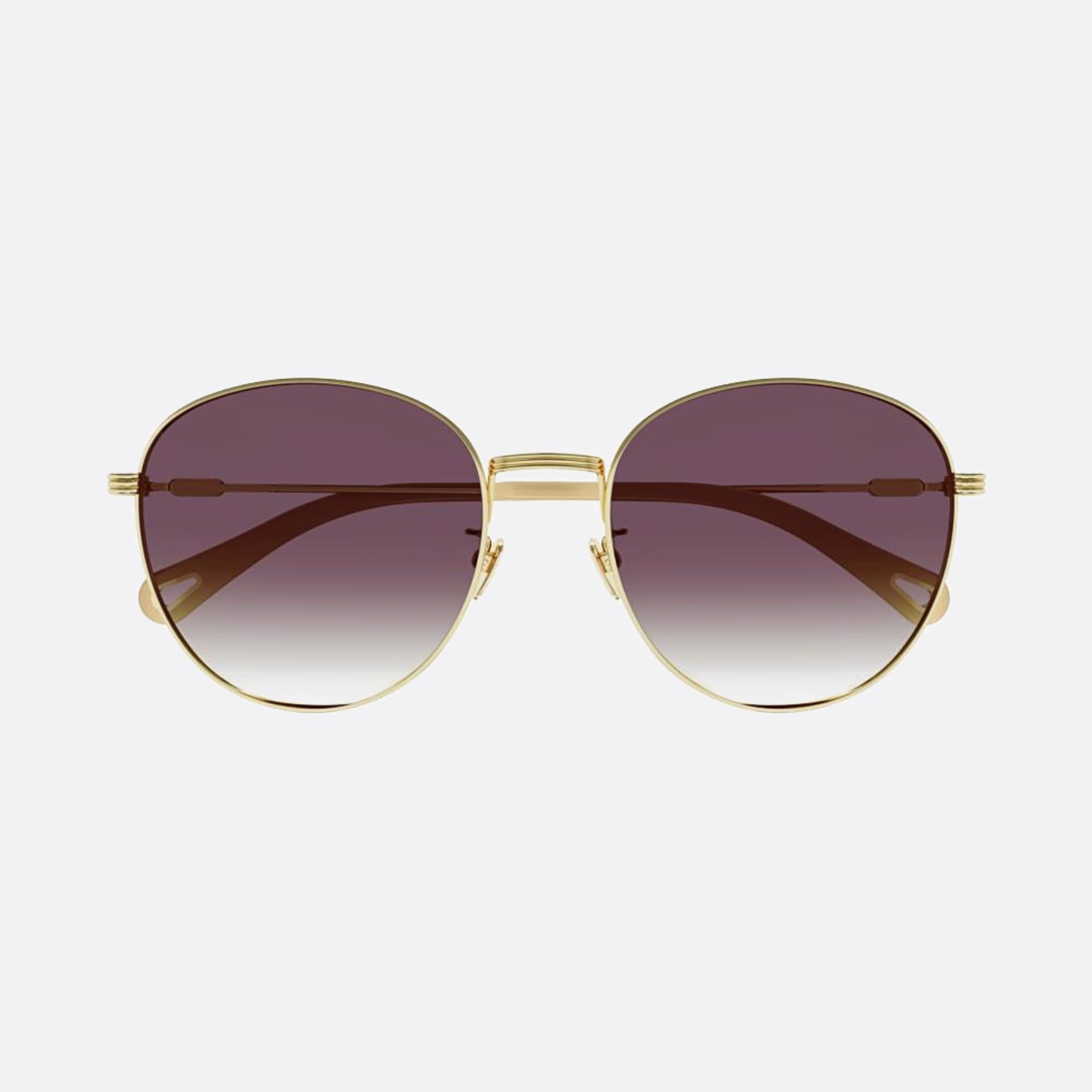 Chloe 57mm Ch0181sk Gold Round Women Sunglasses - Main View