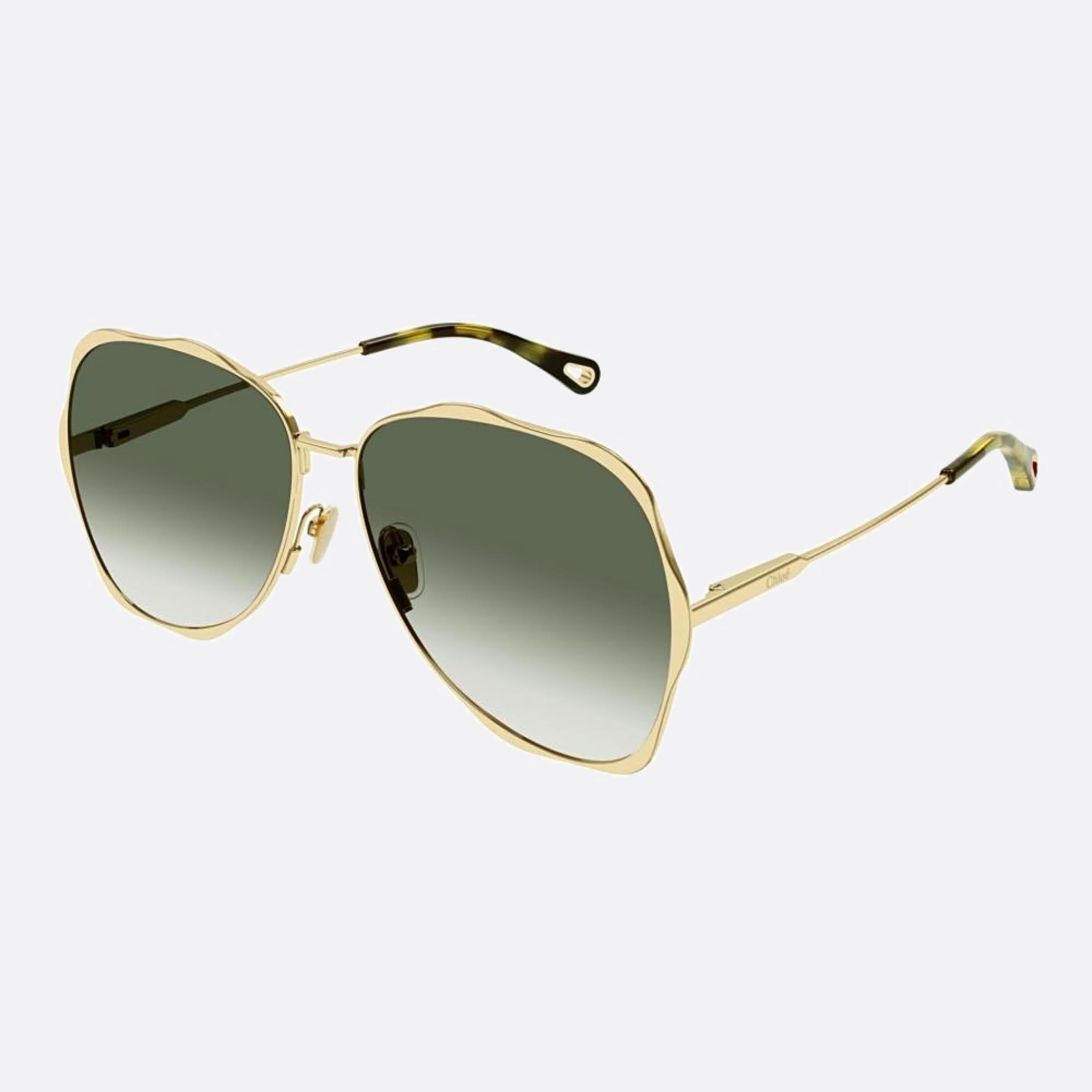 Chloe 60mm Gold Geometric Women Sunglasses - Side View