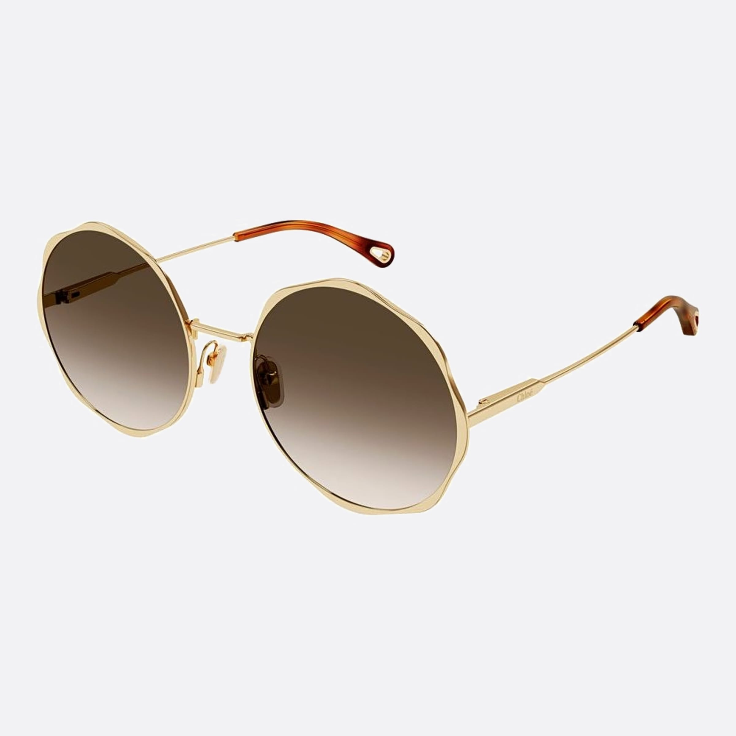 Chloe 59mm Gbs Gold Round Women Sunglasses - Side View
