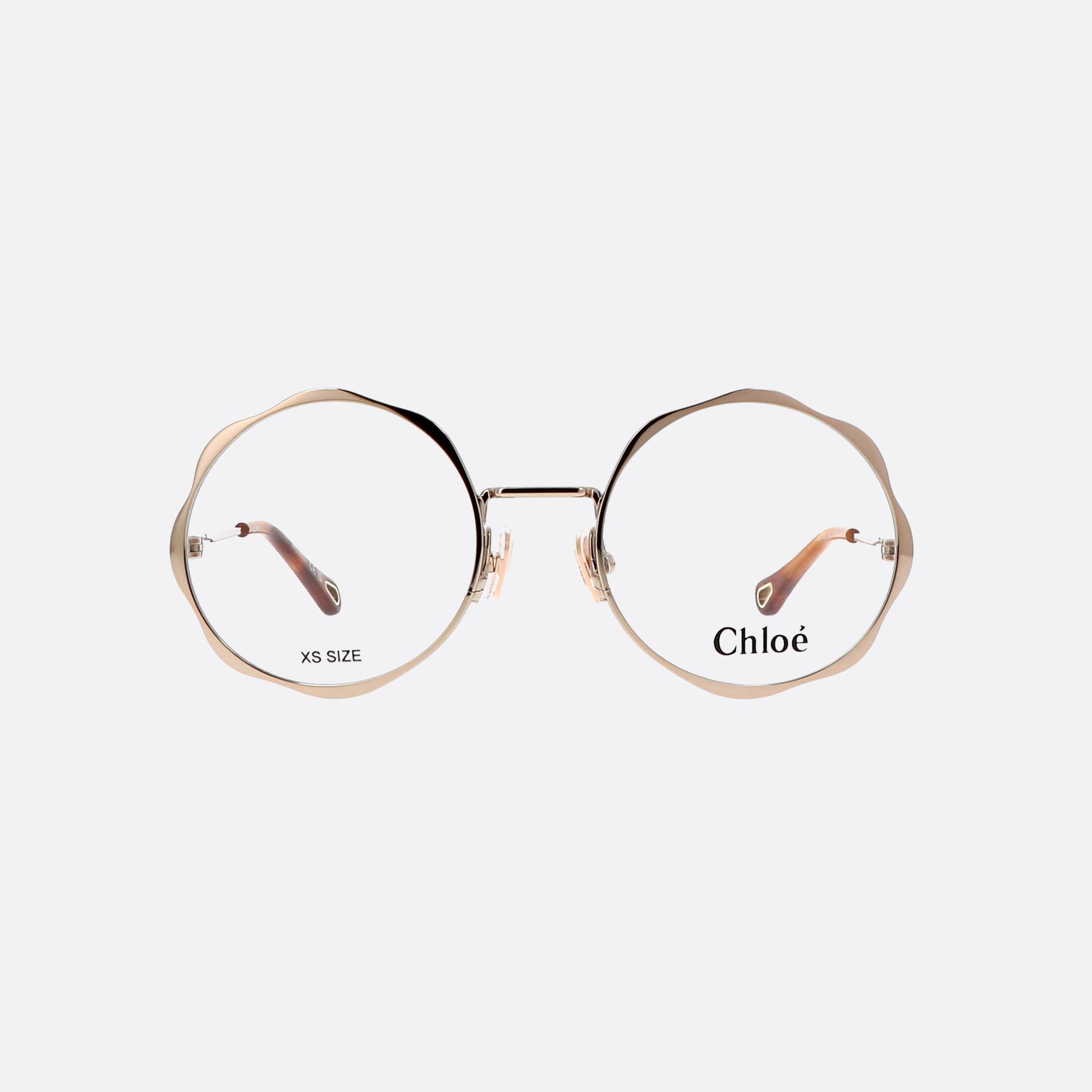 Chloe 51mm Rose Gold Round Women Eyeglasses - Side View