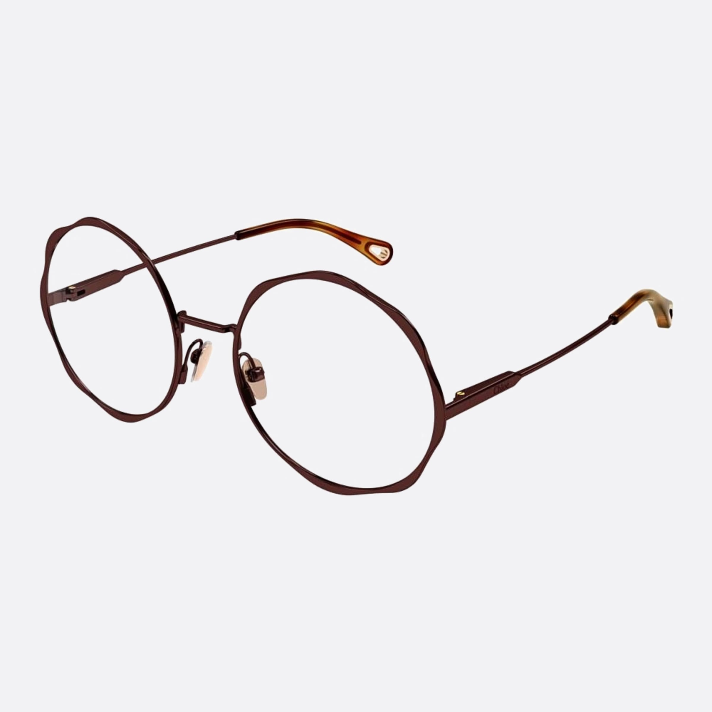 Chloe 51mm Brown Round Women Eyeglasses - Side View