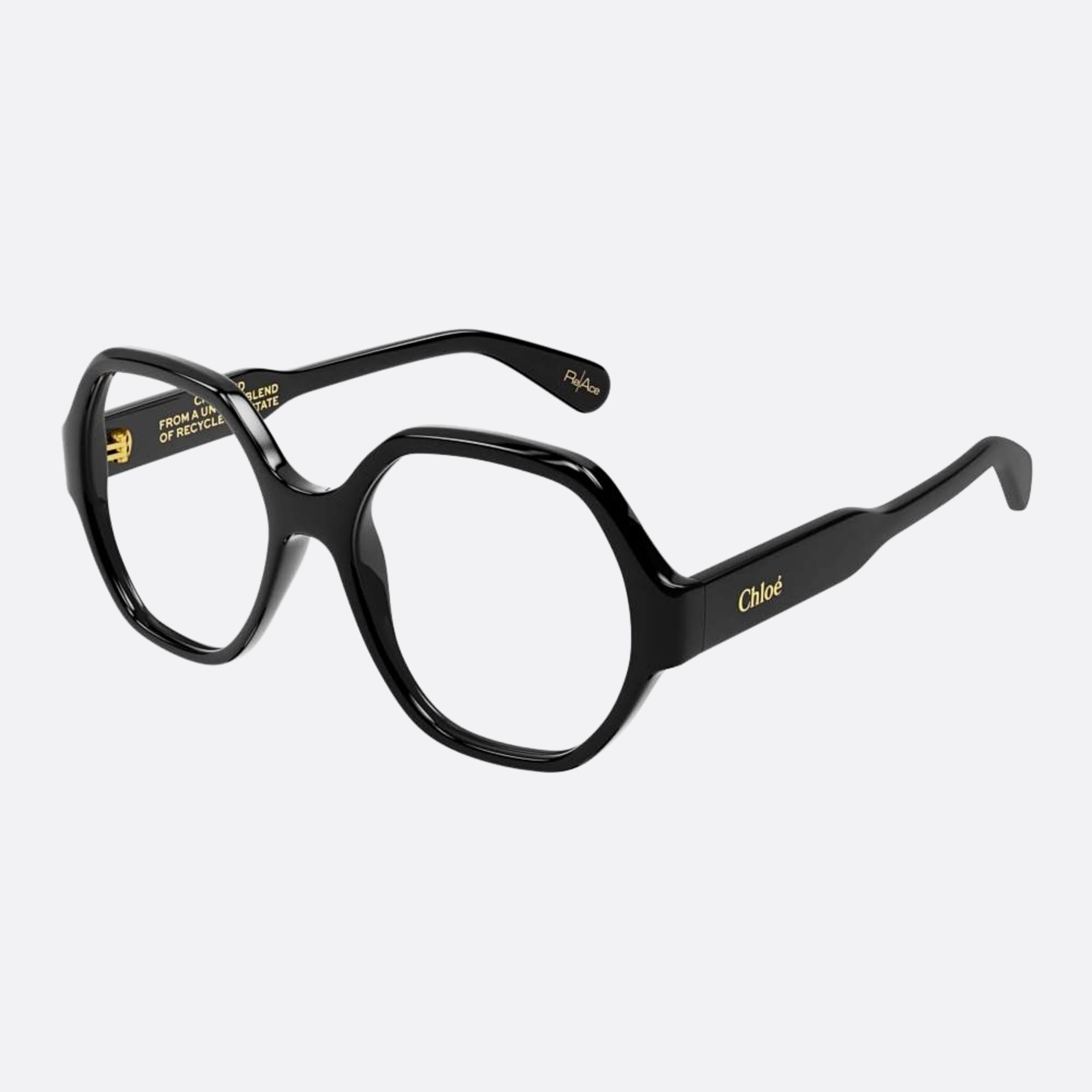 Chloe 53mm Black Oversize Women Eyeglasses - Side View