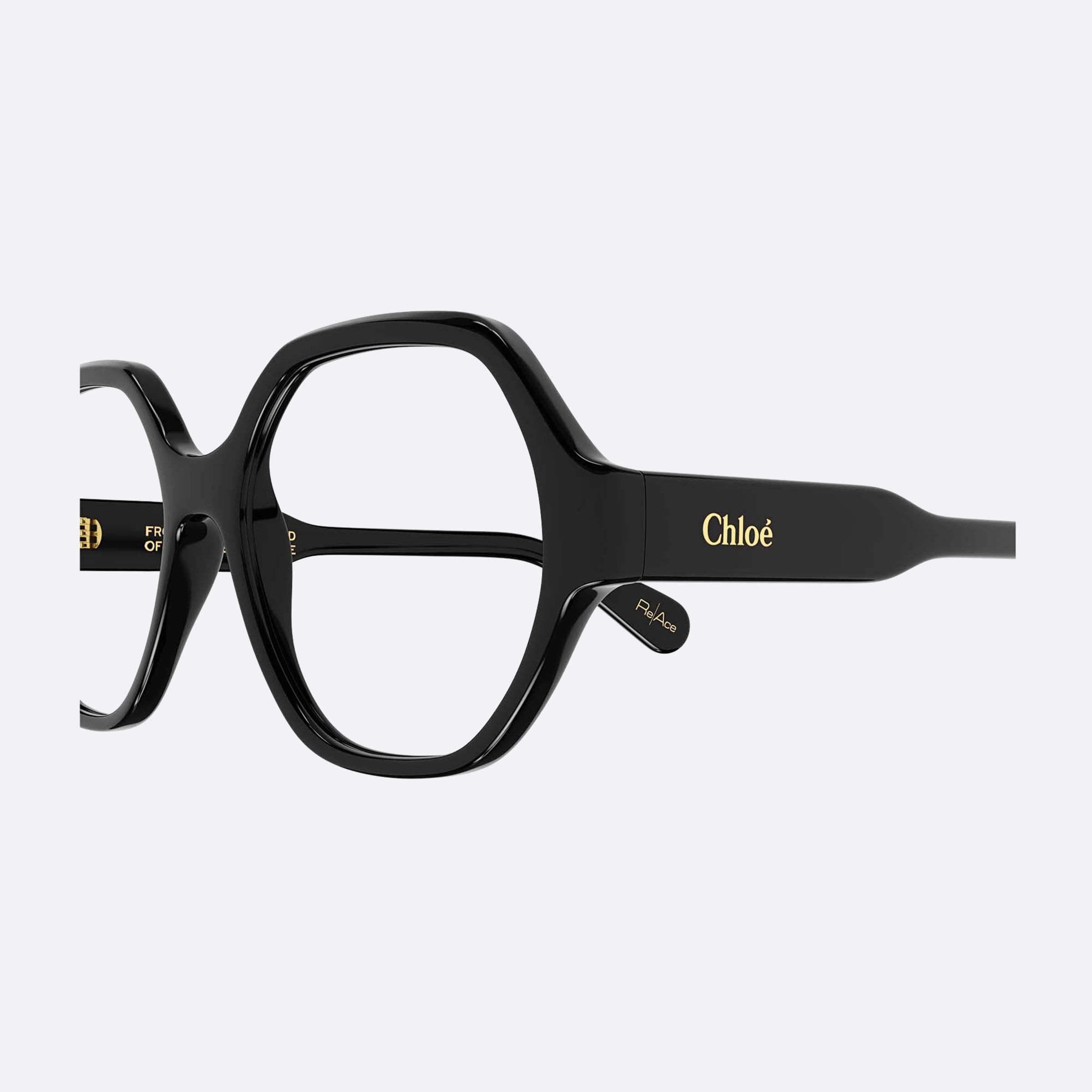 Chloe 53mm Black Oversize Women Eyeglasses - Detail View